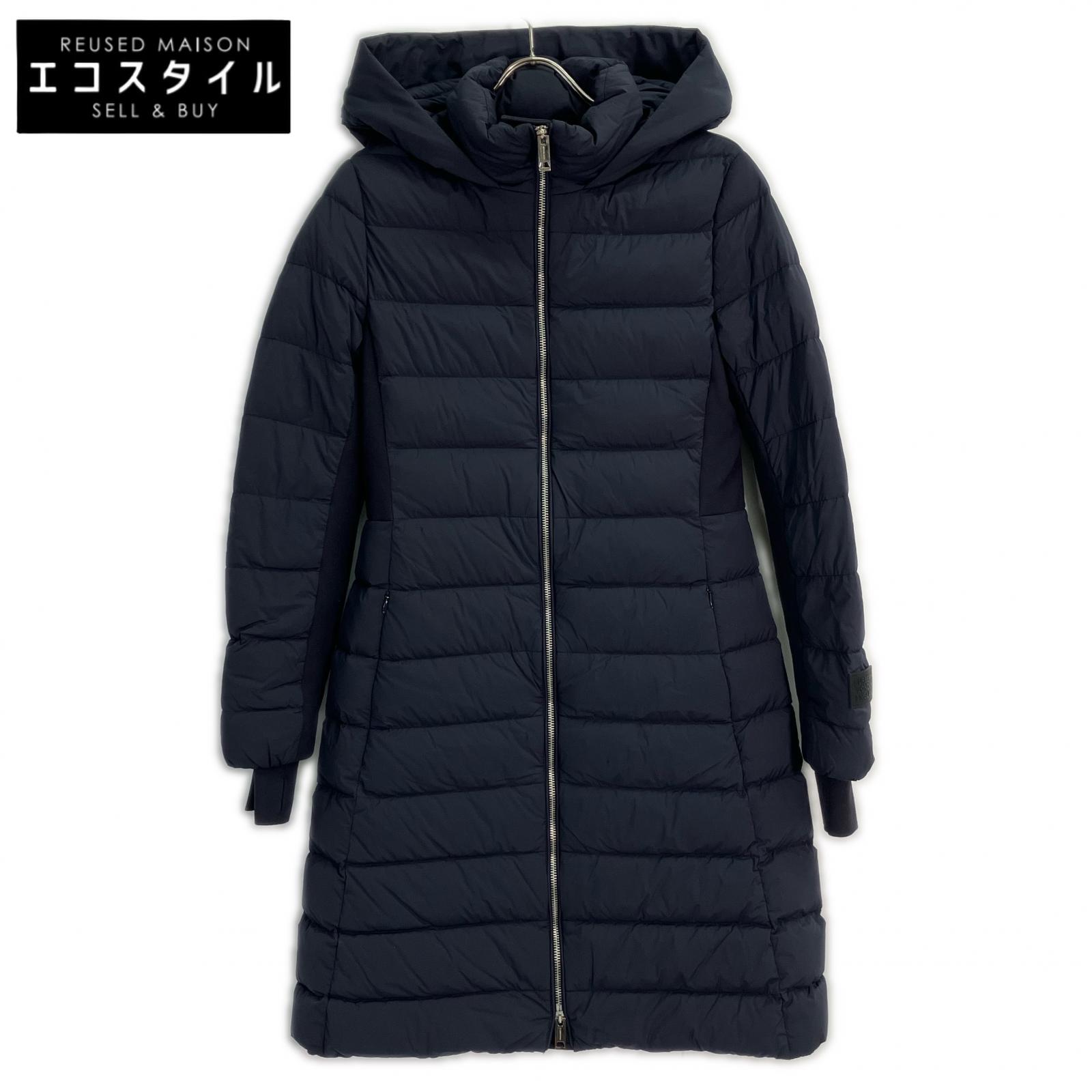 Burberry LONDON バーバリーロンドン 8067299 ネイビー ナイロンフーデッドダウンコート コート S ネイビー レディース 【中古】｜ブランドリユース エコスタイル