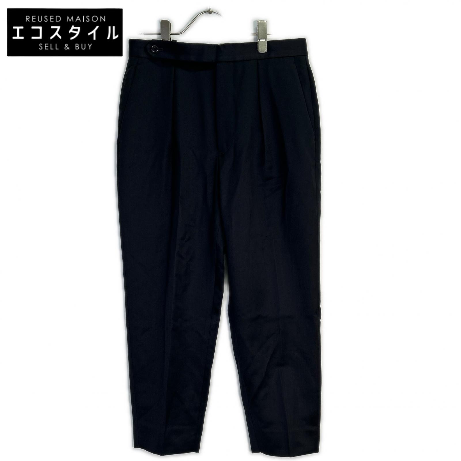 DRAWER ドゥロワー ﾌﾞﾗｯｸ ｳｰﾙ ﾓﾍﾔ ｻﾃﾝ ﾀｯｸﾊﾟﾝﾂ ボトムス 36 ブラック レディース 【中古】