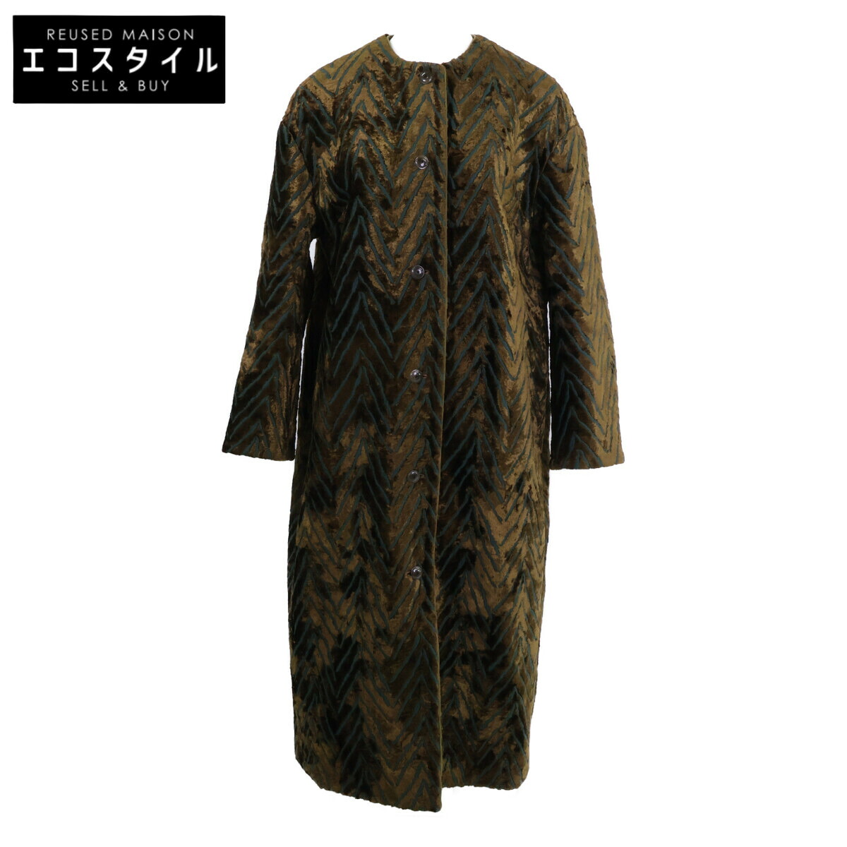 mina perhonen ミナペルホネン 【美品/25-26AW】ada6812 knoll ノウル 杉綾模様 否色つや 厚地の外套 40 赤銅色 レディース 【中古】