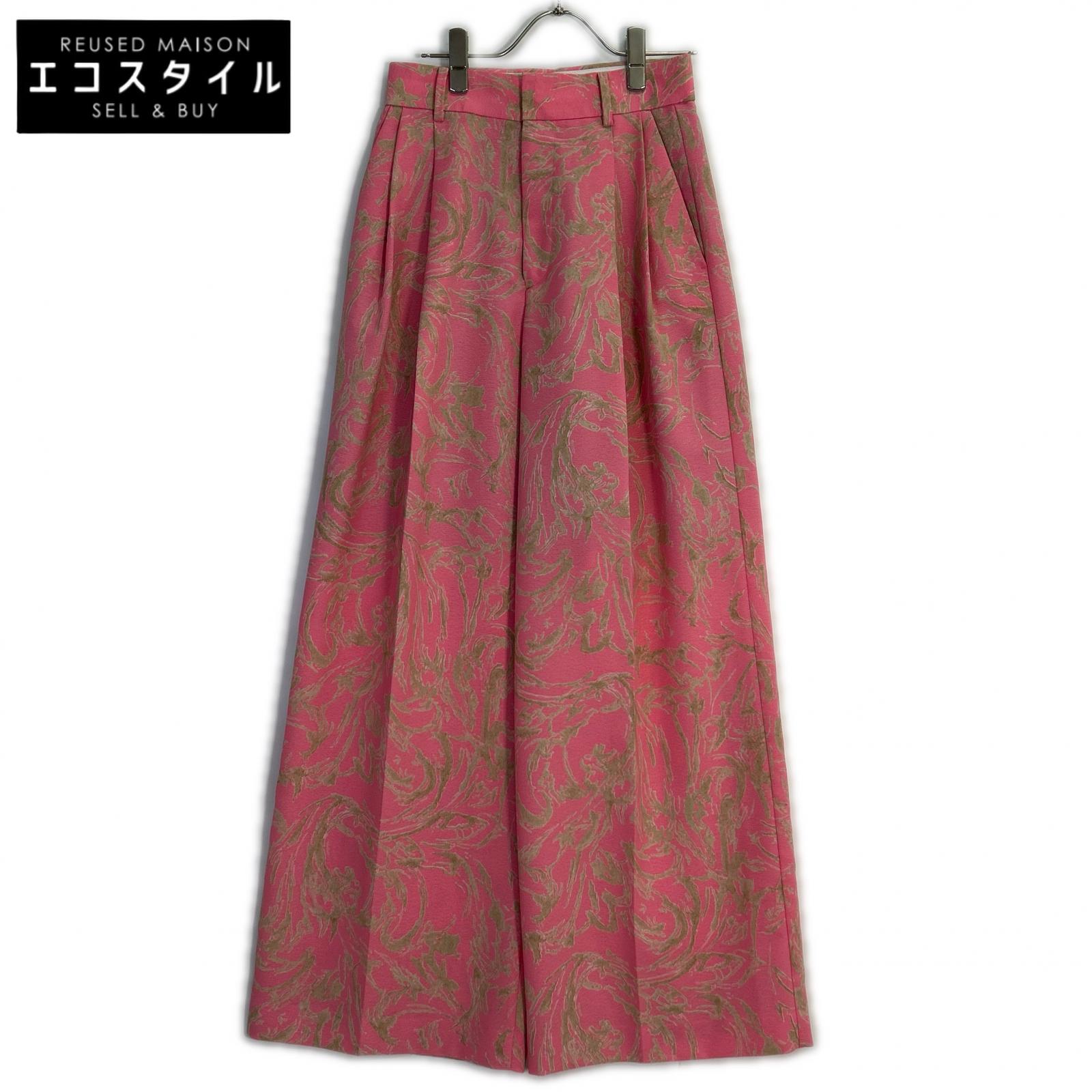 IRENE アイレネ 25S88005 さくら色 総柄 広広としたズボン下 ボトムス   さくら色 レディース 【中古】