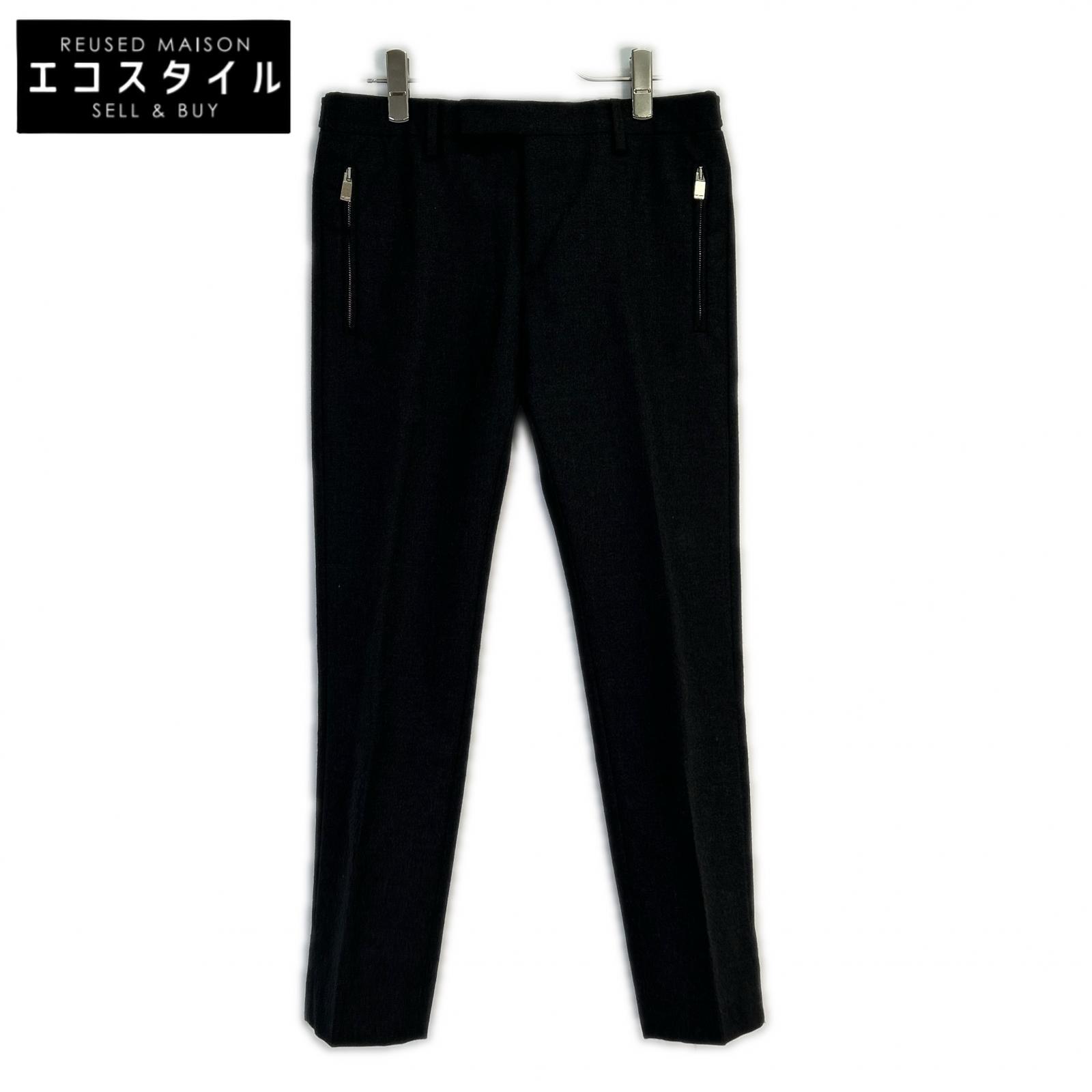 SAINT LAURENT PARIS サンローランパリ 13年製 329946 黒いこと スラックス ボトムス   薄墨色 メンズ 【中古】