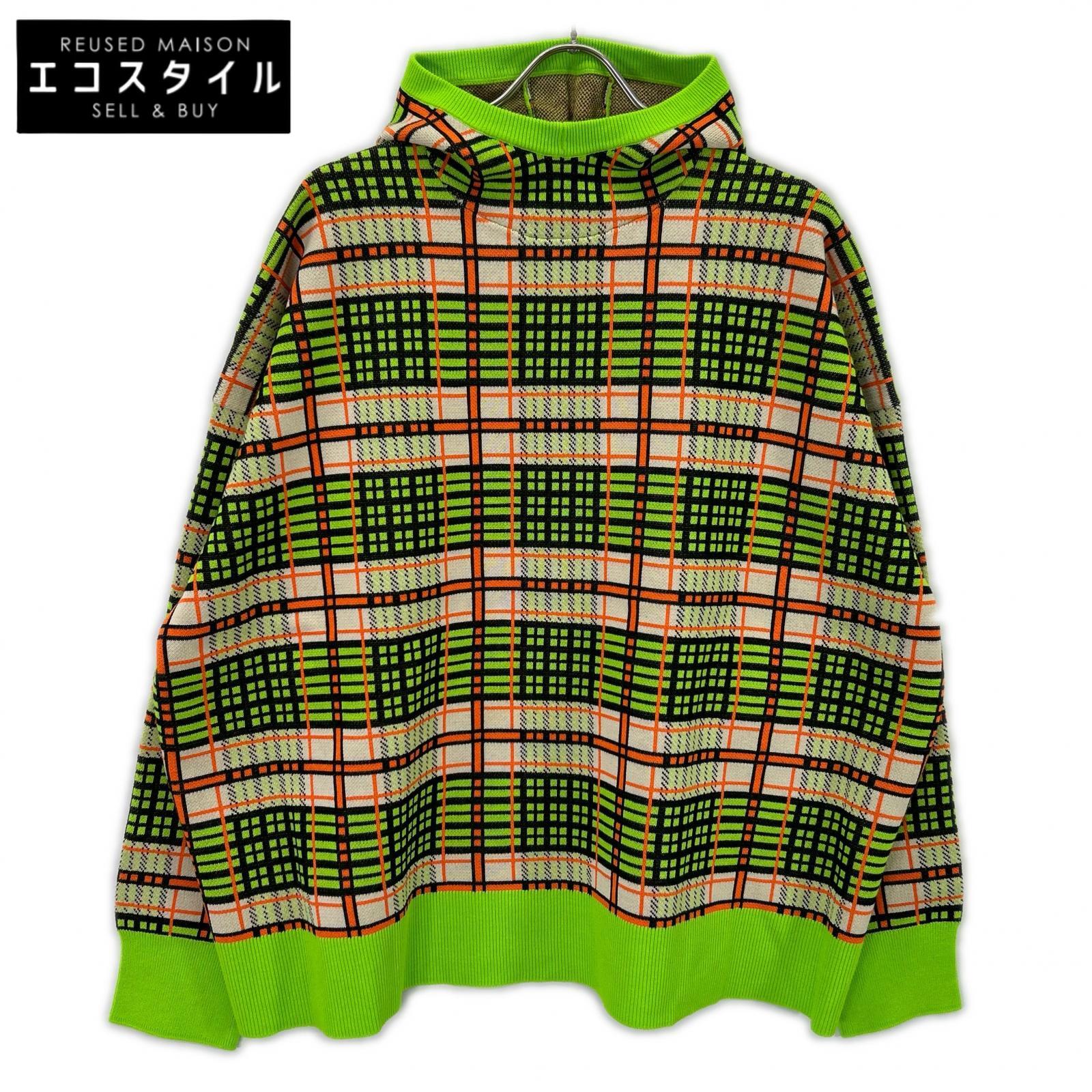 nagonstans ナゴンスタンス 26SS 470JS870-0311 菩提樹 綿織物混 読み合わせる柄 knit parker/編み物パーカー トップス   MEDIUM 菩提樹 レディース 【中古】