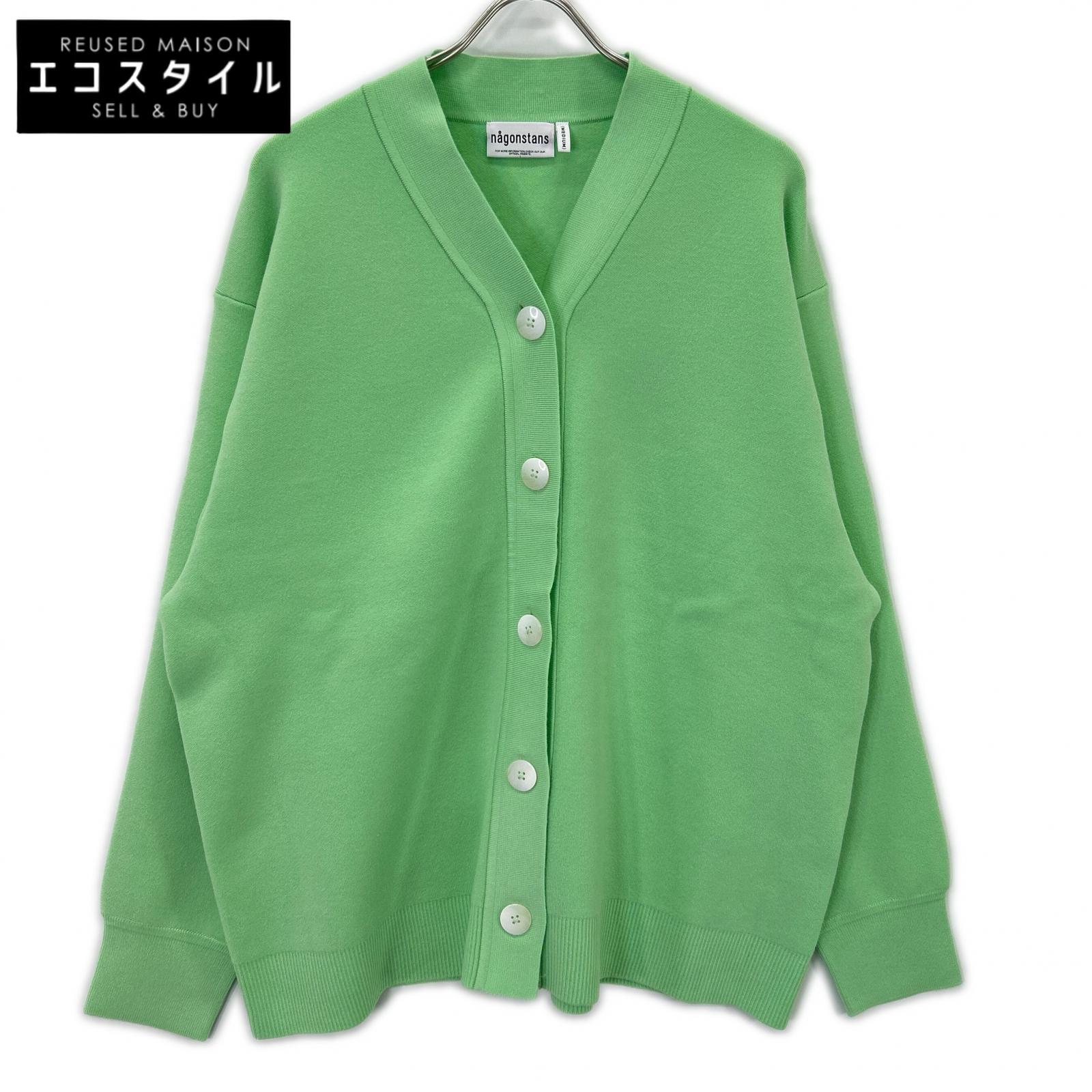 nagonstans ナゴンスタンス 26SS 470JS870-0081 ﾗｲﾄｸﾞﾘｰﾝ ｳｰﾙ混 over cardigan/ｵｰﾊﾞｰﾆｯﾄｶｰﾃﾞｨｶﾞﾝ トップス MEDIUM ライトグリーン レディース 【中古】