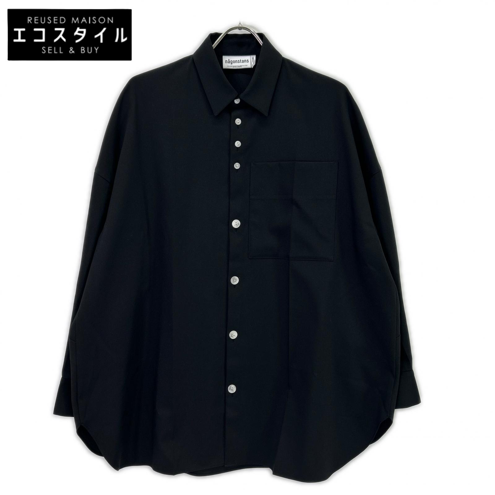 nagonstans ナゴンスタンス 26SS 470JS430-0261 黒いこと ポリエステル loose center crease shirt トップス   MEDIUM 黒いこと レディース 【中古】