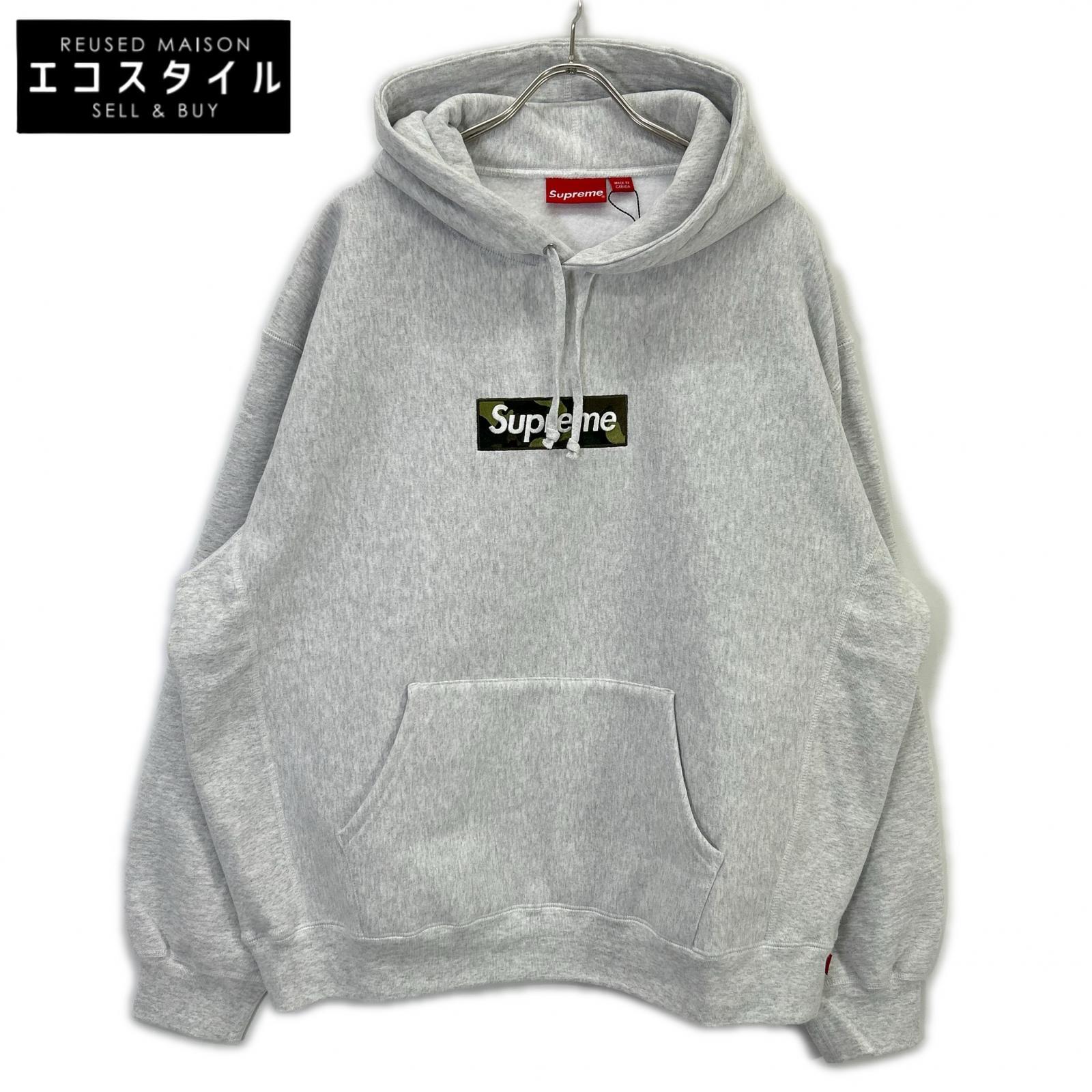 Supreme シュプリーム 23AW ｱｯｼｭｸﾞﾚｰ Box Logo Hooded Sweatshirt ｶﾓﾌﾗﾎﾞｯｸｽﾛｺﾞﾊﾟｰｶｰ トップス XL グレー メンズ 【中古】