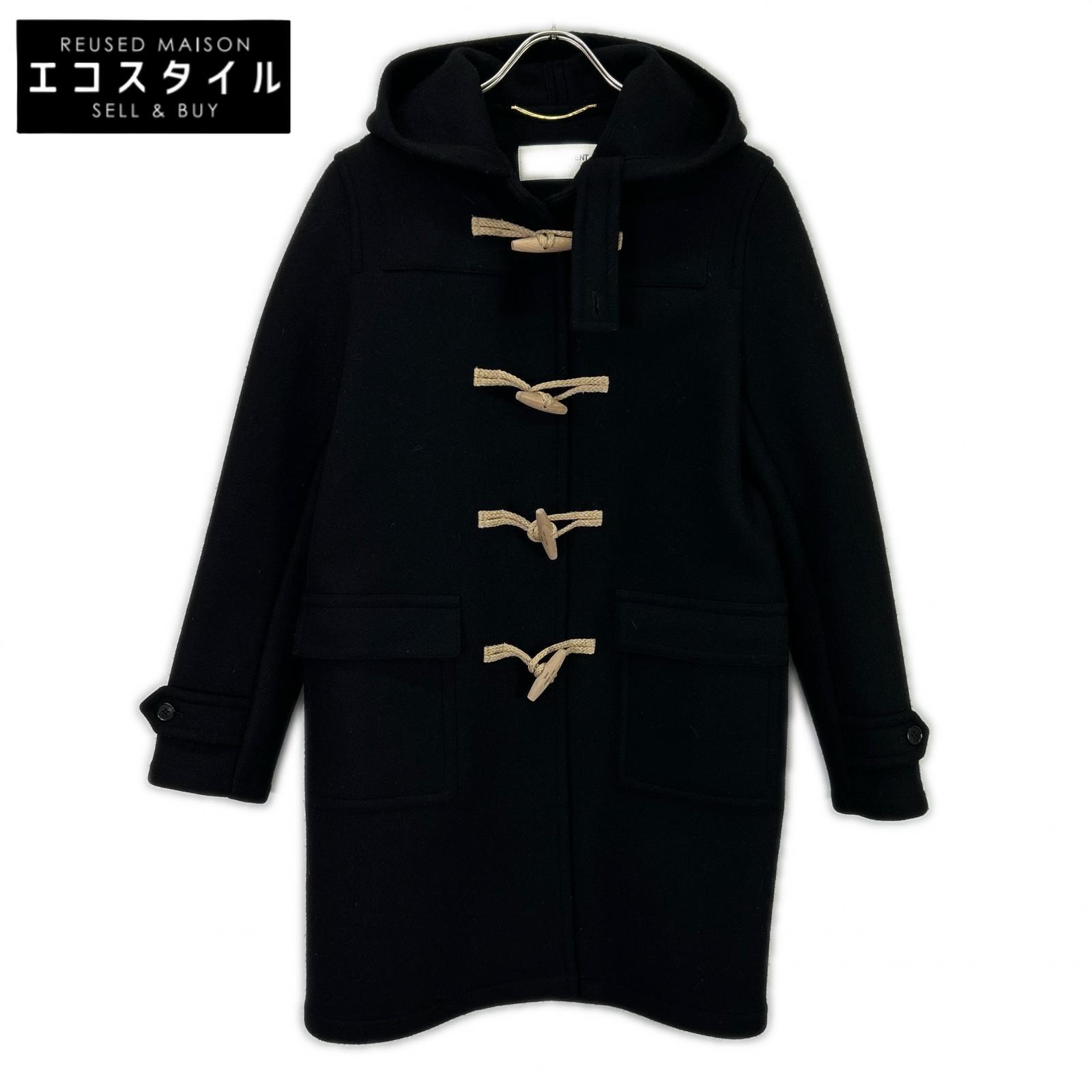 SAINT LAURENT PARIS サンローランパリ 16AW 376281 ｴﾃﾞｨ期 ﾌﾞﾗｯｸ ｳｰﾙﾒﾙﾄﾝﾀﾞｯﾌﾙｺｰﾄ コート 38 ブラック レディース 【中古】