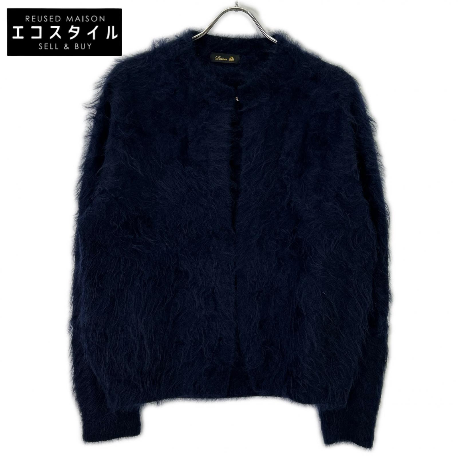 DRAWER ドゥロワー 24AW カシミール毛皮 FALL1 クルーネックニット ジレー トップス   書きあらわす皆無 米国海軍 レディース 【中古】