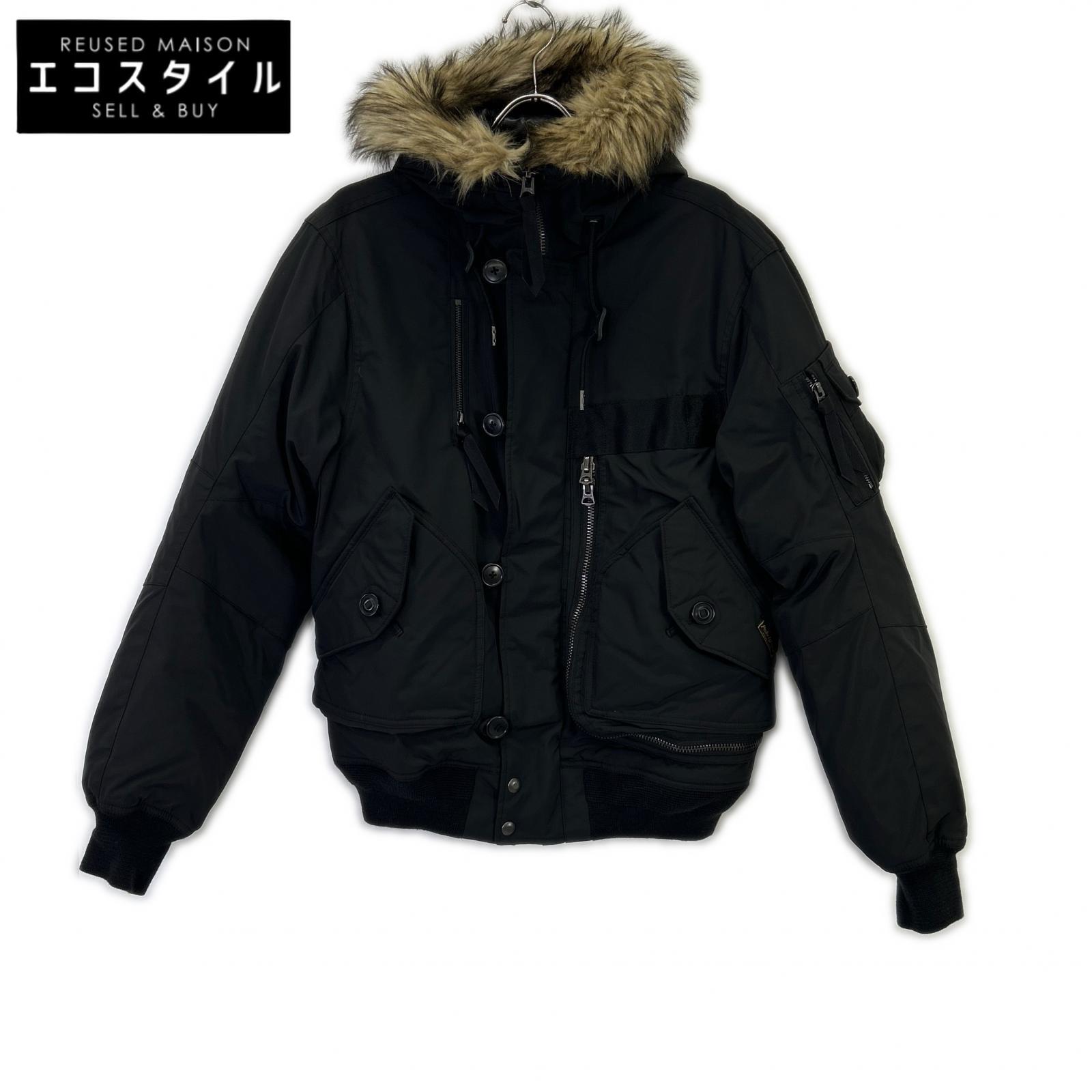 POLO RALPH LAUREN ポロ ラルフローレン ﾌﾞﾗｯｸ ﾌｰﾃﾞｯﾄﾞ ﾀﾞｳﾝ ﾊﾟｰｶｰ ジャケット S ブラック メンズ 【中古】
