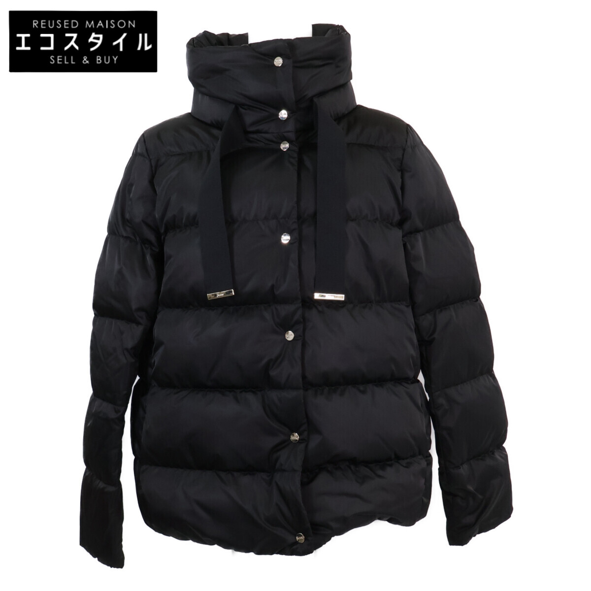 HERNO ヘルノ 美品 国内正規 PI001936D ﾌﾞﾗｯｸ RASO ﾀﾞｳﾝｼﾞｬｹｯﾄ ジャケット 42 ブラック レディース 【中古】