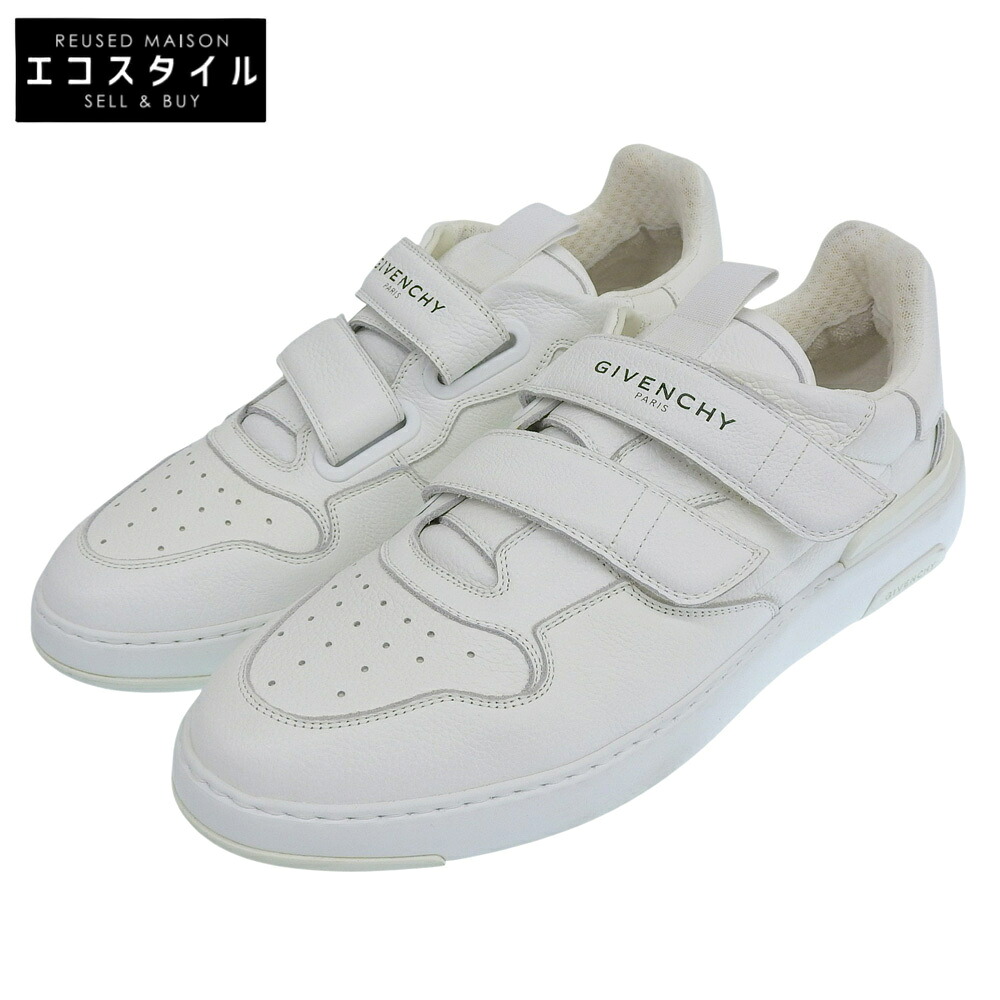 GIVENCHY ジバンシィ 美品 WING SNEAKER LOW レザー スニーカー シューズ メンズ ホワイト 45 1/2 シューズ 45.5 ホワイト メンズ 【中古】