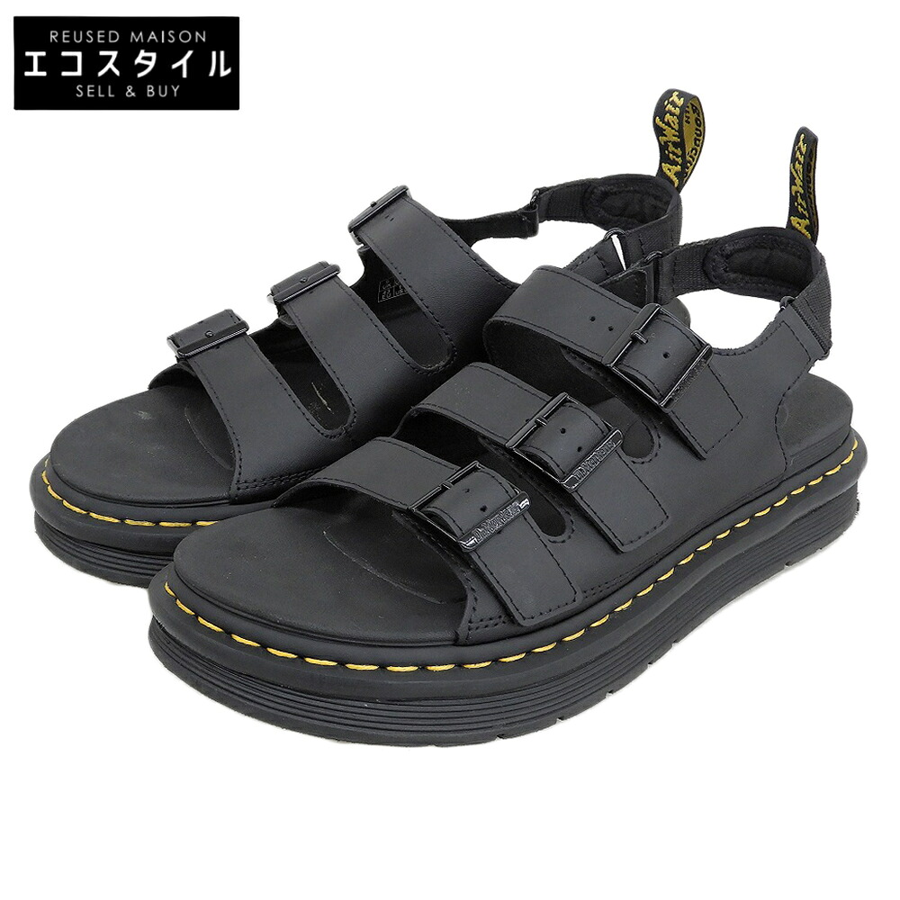 Dr.Martens ドクターマーチン 美品 SOLOMAN 3ストラップサンダル シューズ メンズ 黒 ブラック 9 25767001 シューズ 9(UK) ブラック メンズ 【中古】