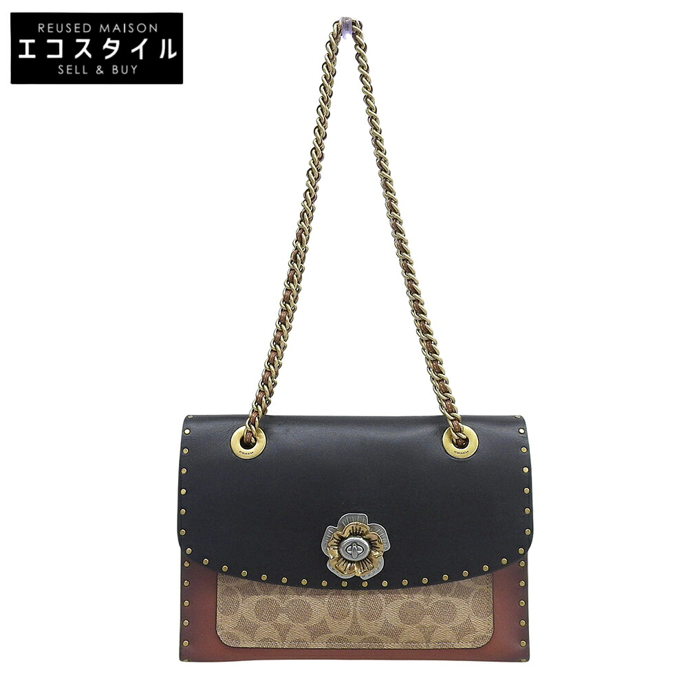 COACH コーチ チェーン ショルダーバッグ レディース ブラウン ブラック マルチカラー 29416 ショルダーバッグ ブラウン/ブラック レディース 【中古】