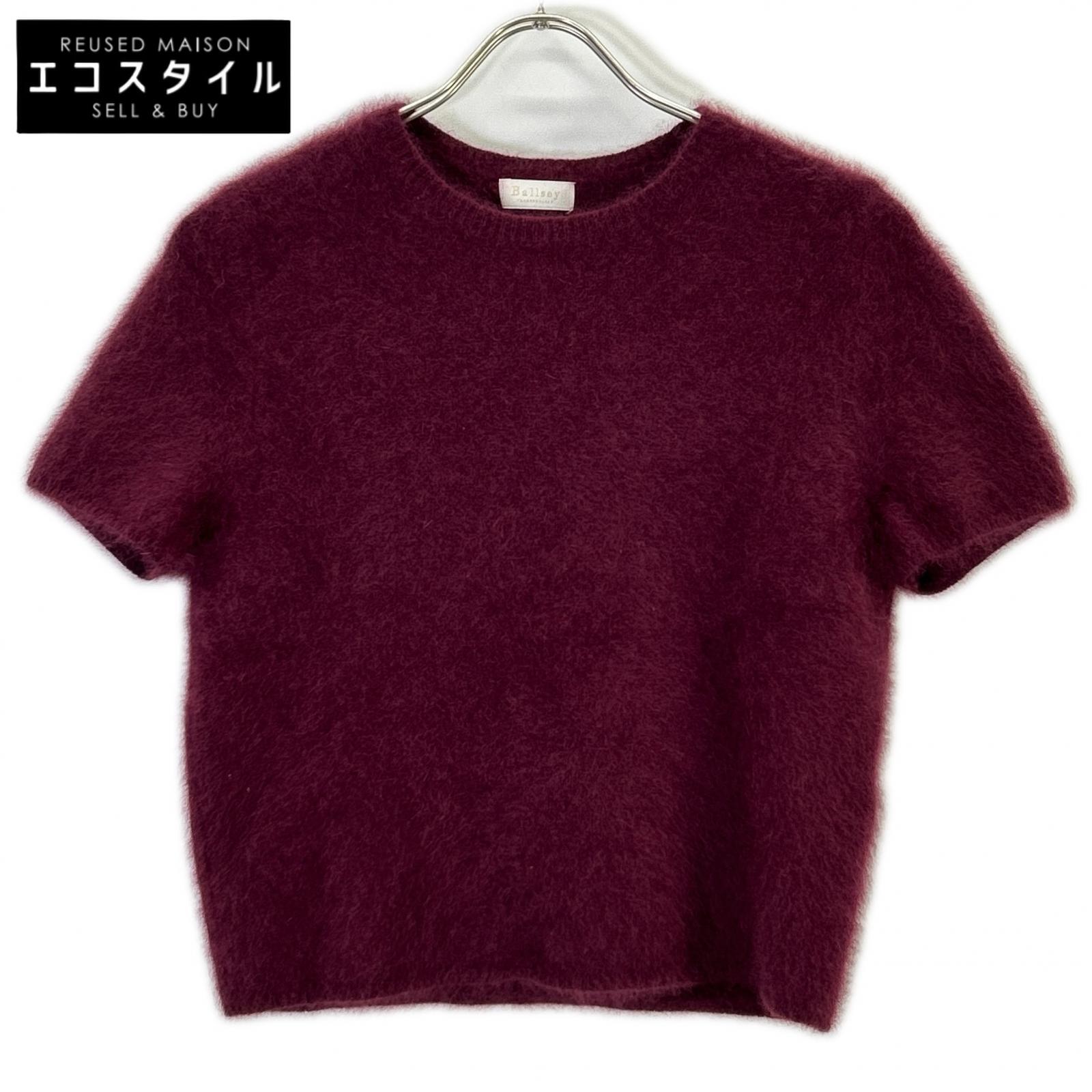 BALLSEY ボールジー 11-02-44-02002 ﾌﾗｯﾌｨｰﾔｰﾝ ｼｮｰﾄｽﾘｰﾌﾞﾌﾟﾙｵｰﾊﾞｰ トップス S パープル系 レディース 【中古】