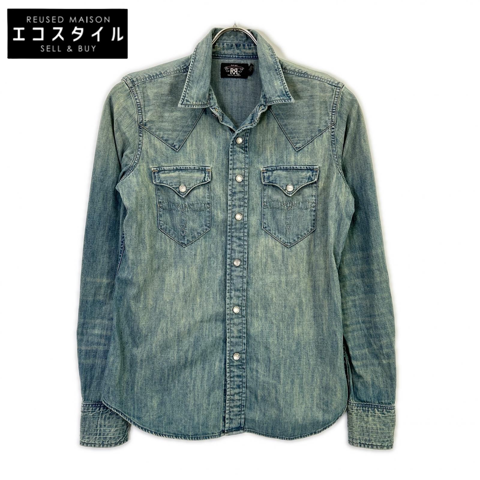 RRL ダブルアールエル インディゴ 綿織物 ジーンズ ウェスタンシャツ トップス   155/80A インディゴ レディース 【中古】