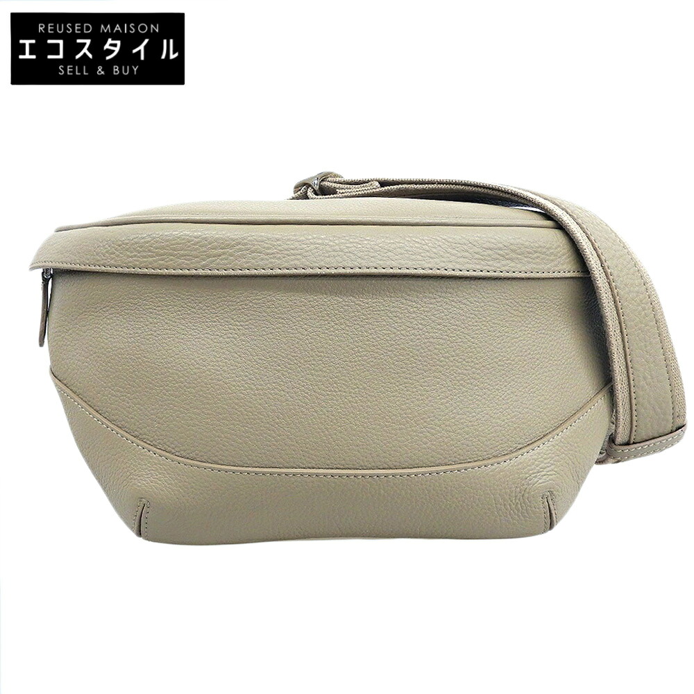 PELLE MORBIDA ペッレモルビダ 美品 シュリンクレザー ショルダーバッグ レディース ベージュ MB057 ショルダーバッグ ベージュ レディース 【中古】
