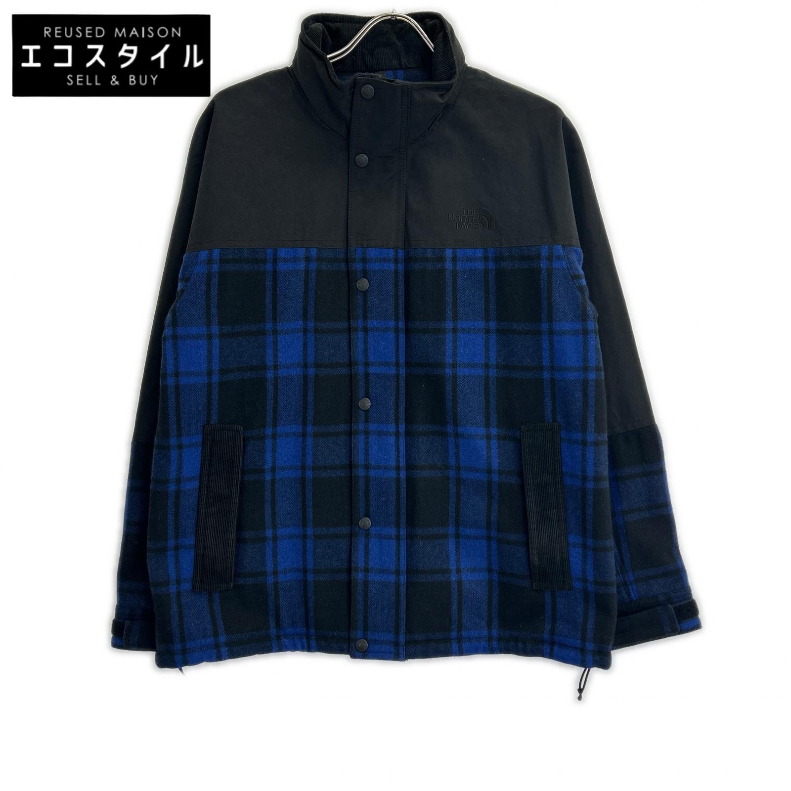 THE NORTH FACE ノースフェイス ×ｼﾞｭﾝﾔﾜﾀﾅﾍﾞﾏﾝ WF-J923 ﾁｪｯｸｳｰﾙ ｼﾞｬｹｯﾄ ジャケット S ブラック／ブルー メンズ 【中古】