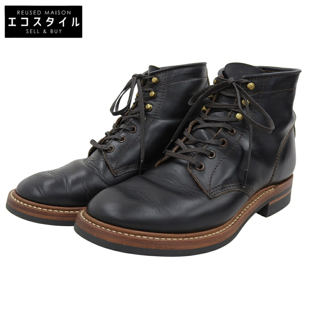 JOHN LOFGREN ジョンロフグレン 美品 レザー Horween El Capitan Boots ブーツ メンズ ブラック 8 LK-040 シューズ 8 ブラック メンズ 【中古】