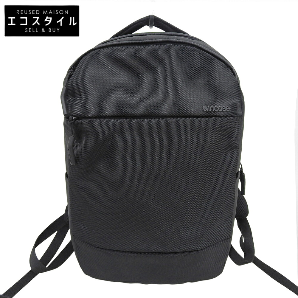 incase はたご屋入れもの 背嚢 デイパック メンズ 黒いこと INBP100628 背嚢 うしろ側風呂敷き包み   黒いこと メンズ 【中古】