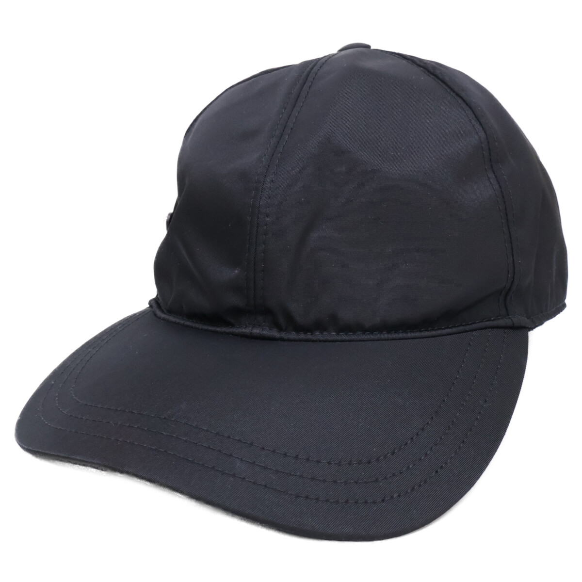 PRADA プラダ 【即決/国内正規】1HC274 2DMI Re-Nylon リナイロン トライアングルロゴ ベースボールキャップ 帽子 M ブラック メンズ 【中古】