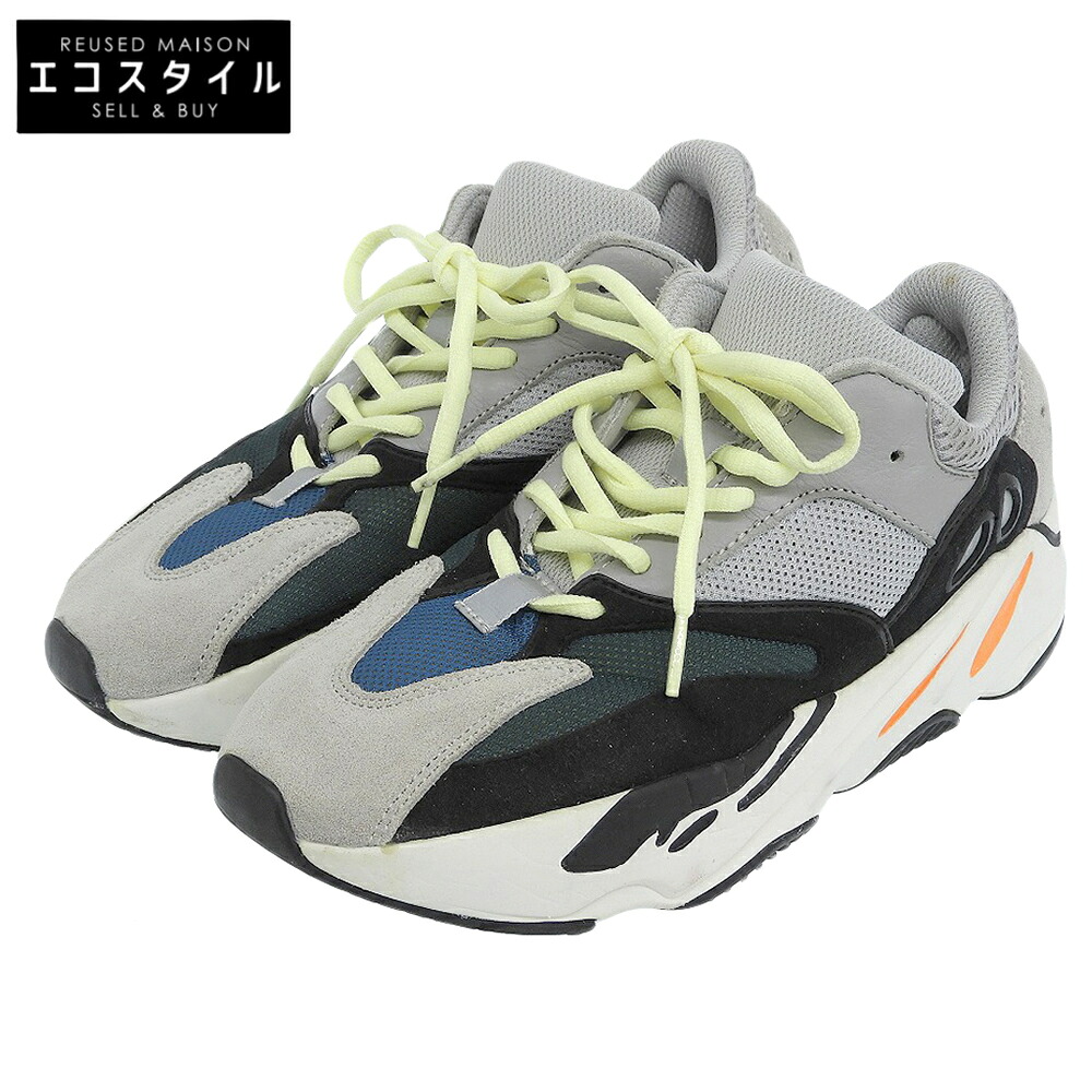 adidas アディダス イージーブースト700 ウェーブランナー スニーカー シューズ レディース グレー 24.5cm B75571 シューズ 6 1/2(US) グレー レディース 【中古】