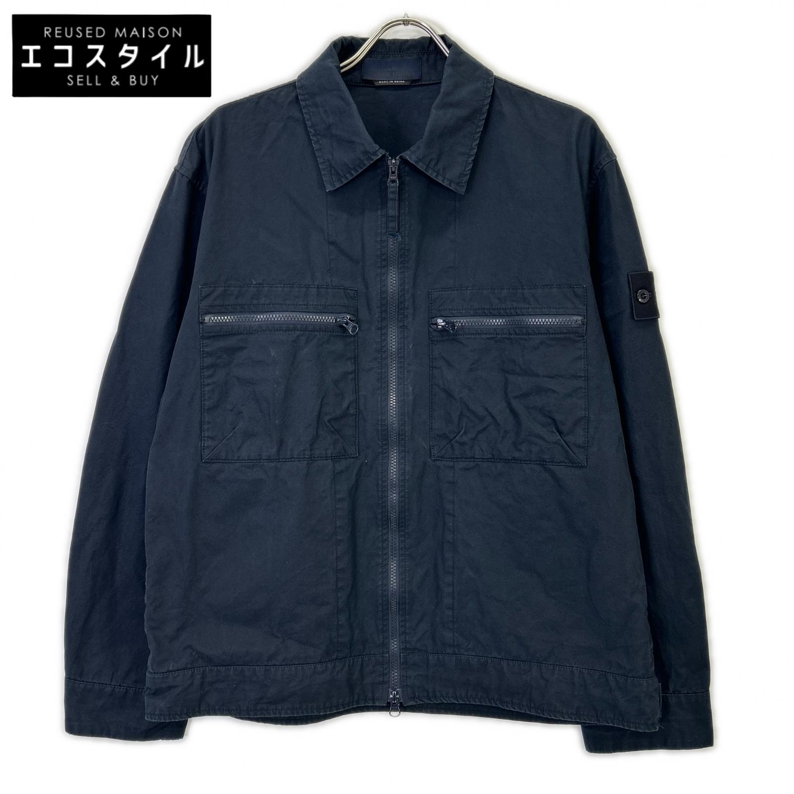 STONE ISLAND ストーンアイランド 24SS 8015432F1 GHOST PIECE 米国海軍 WEATHERPROOF COTTON CANVAS/ウォータープルーフコットンキャンバスジャケット 上衣   L 米国海軍 メンズ 【中古】