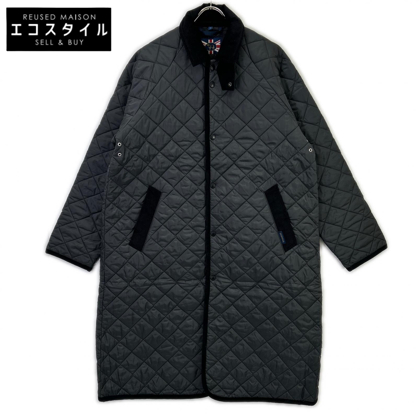 LAVENHAM ラベンハム LV12008 Lamp Black/ﾗﾝﾌﾟﾌﾞﾗｯｸ Chantry Mens/ﾁｬﾝﾄﾘｰ ﾒﾝｽﾞ ｷﾙﾃｨﾝｸﾞﾛﾝｸﾞｺｰﾄ コート M/38 ブラック メンズ 【中古】