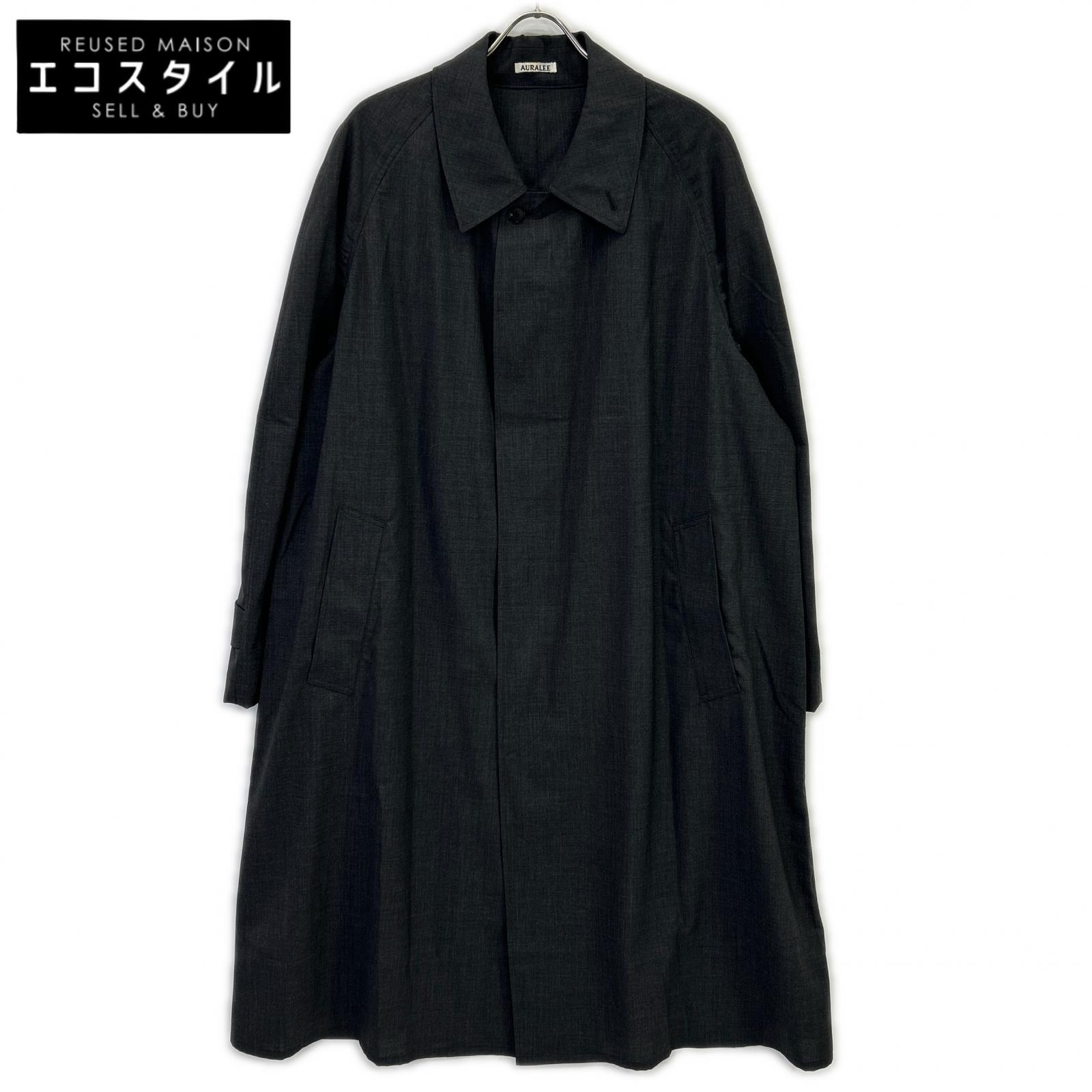 AURALEE オーラリー A23SC01WT チャコールグレー SUPER FINE TROPICAL WOOL SOUTIEN COLLAR COAT コート 5 チャコールグレー メンズ 【中古】｜ブランドリユース エコスタイル