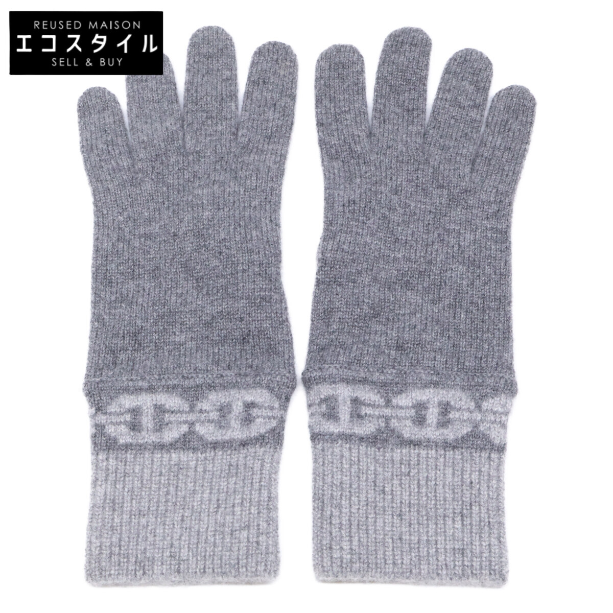 HERMES エルメス 【美品】ヘヴン シェーヌダンクルモチーフ カシミール編み物 地球儀 M シャルボン / 綿ネル レディース 【中古】