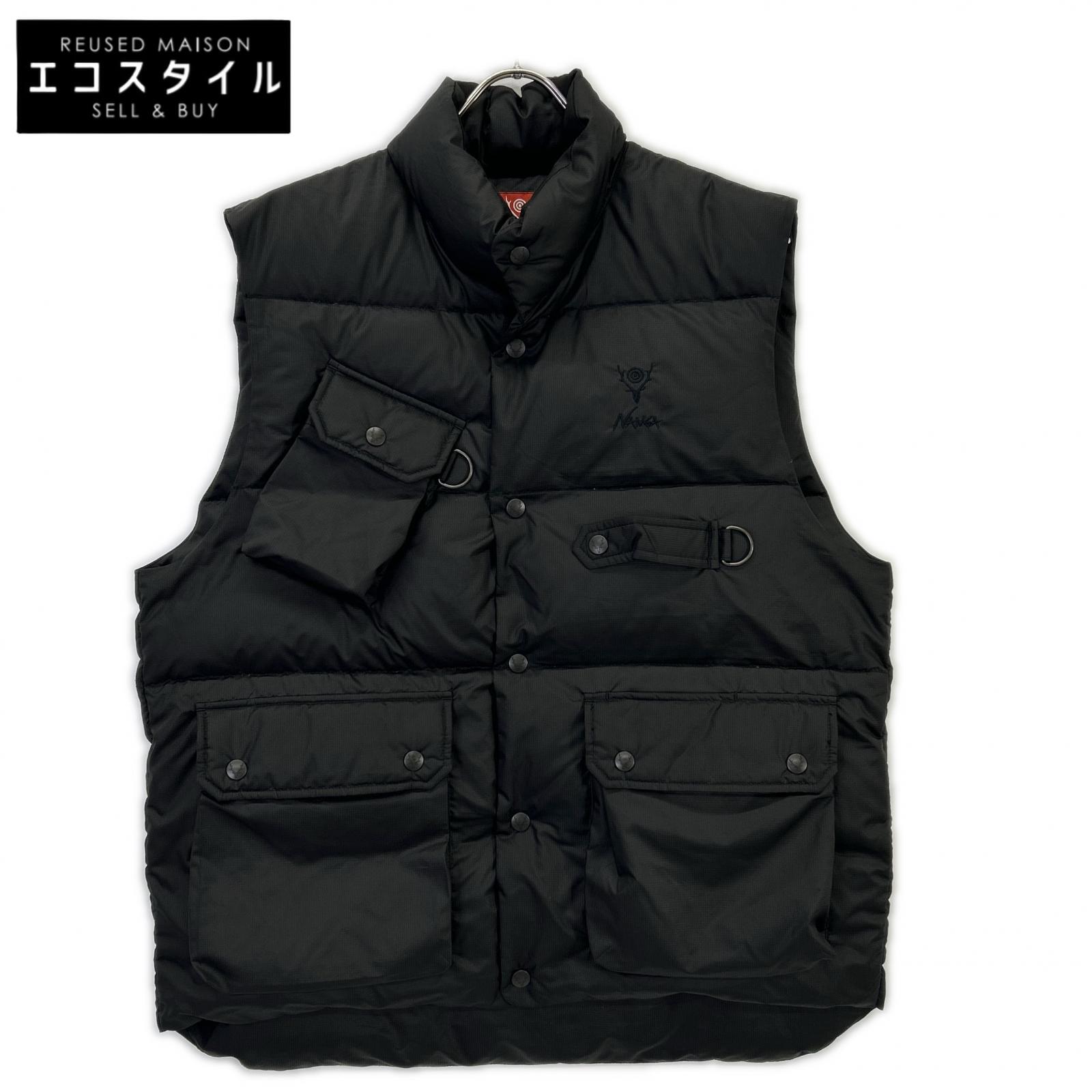 South2 West8 サウスツーウエストエイト 【×NANGA】RW692 25AW ﾌﾞﾗｯｸ River Trek Down Vest ﾘﾊﾞｰﾄﾚｯｸﾀﾞｳﾝﾍﾞｽﾄ より良い M 黒いこと メンズ 【中古】