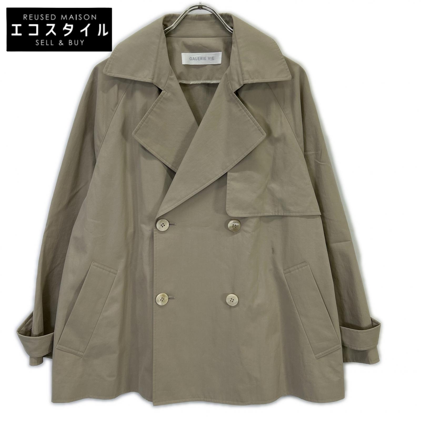 GALERIE VIE ギャルリーヴィー 24SS ベージュ パウダーコットンツイル ショートトレンチコート コート 36 ライトベージュ レディース 【中古】|ブランドリユース エコスタイル