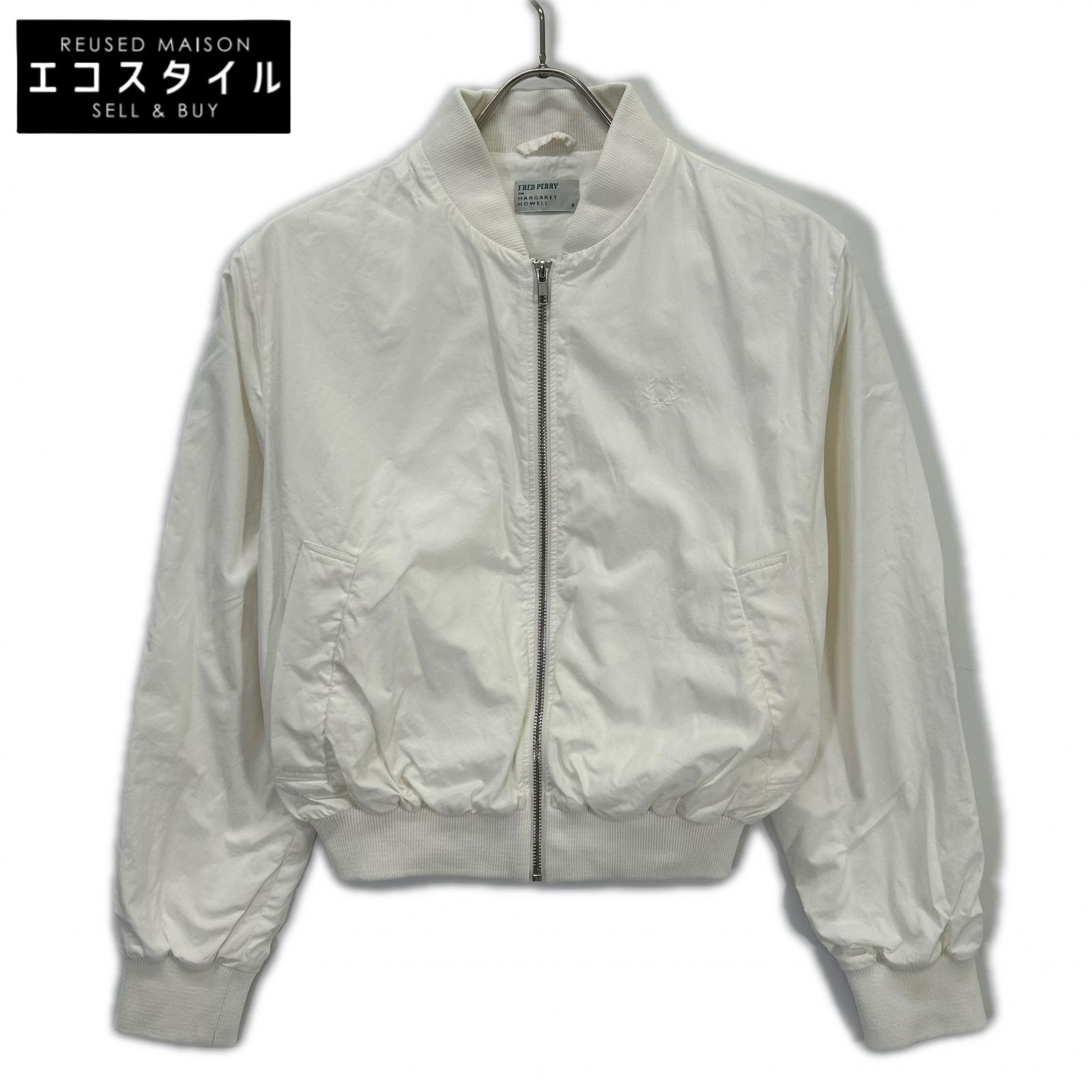 FRED PERRY フレッドペリー ×ﾏｰｶﾞﾚｯﾄﾊｳｴﾙ SJ6010 ﾎﾜｲﾄ ﾌﾞﾙｿﾞﾝｼﾞｬｹｯﾄ ジャケット 8 ホワイト レディース 【中古】