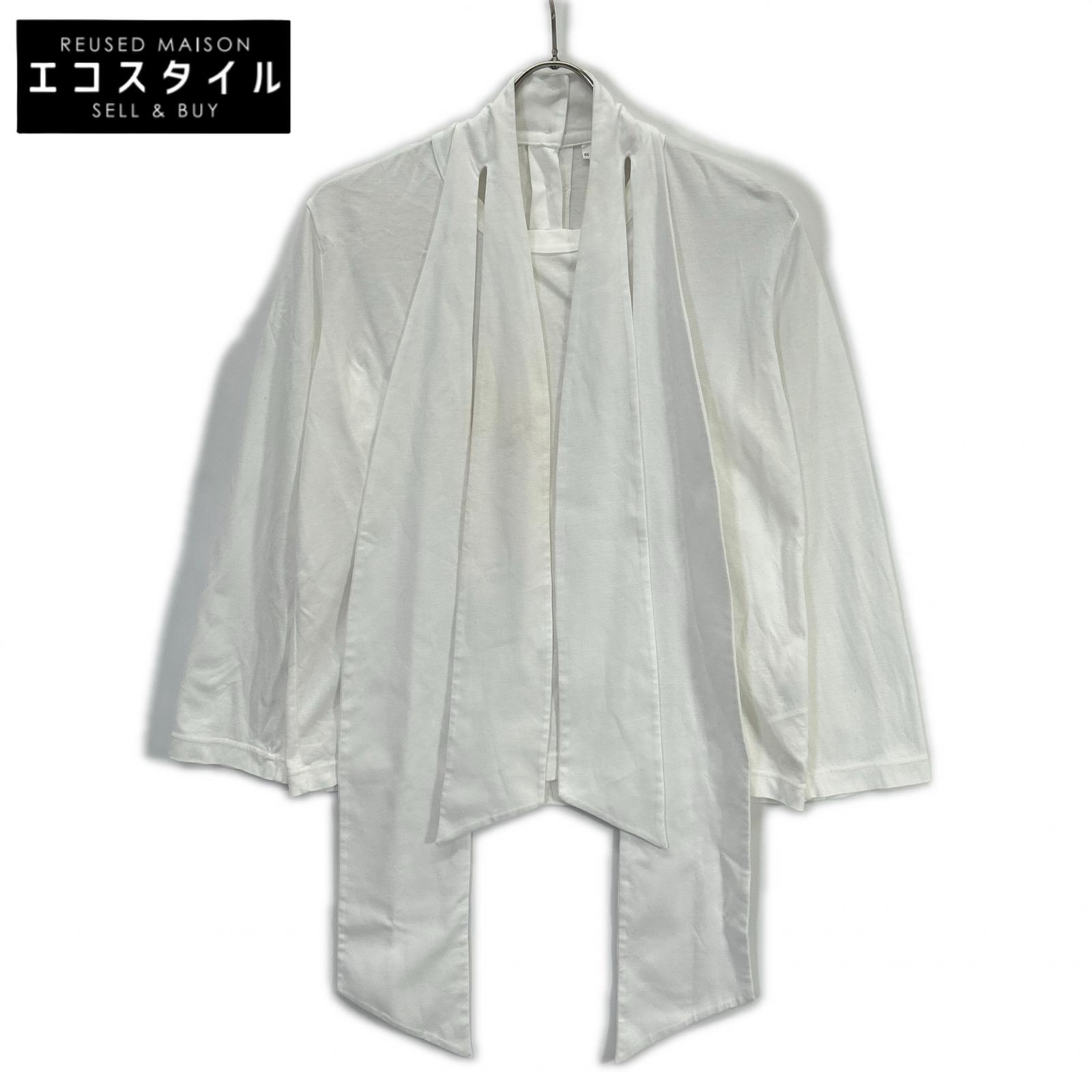 COMME des GARCONS Noir Kei Ninomiya コムデギャルソンノワールケイニノミヤ 24AW ﾘﾎﾞﾝﾀｲｶｯﾄｿｰ 3N-T004 トップス M ホワイト レディース 【中古】