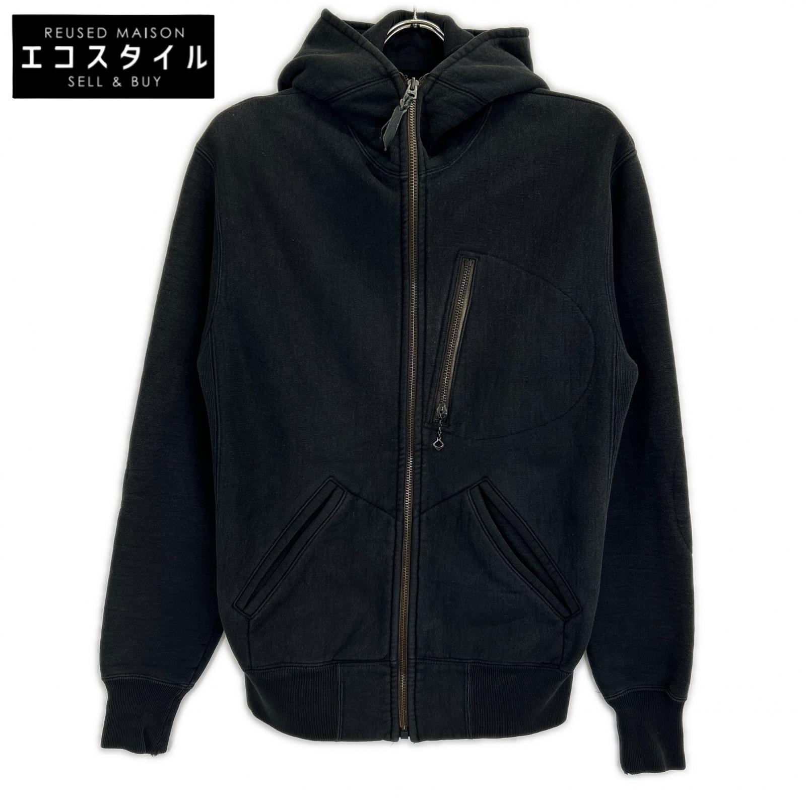 WESTRIDE ウエストライド ﾌﾞﾗｯｸ ｺｯﾄﾝ FULL ZIP PAKA ﾌﾙｼﾞｯﾌﾟﾊﾟｰｶｰ 上衣 36 黒いこと メンズ 【中古】