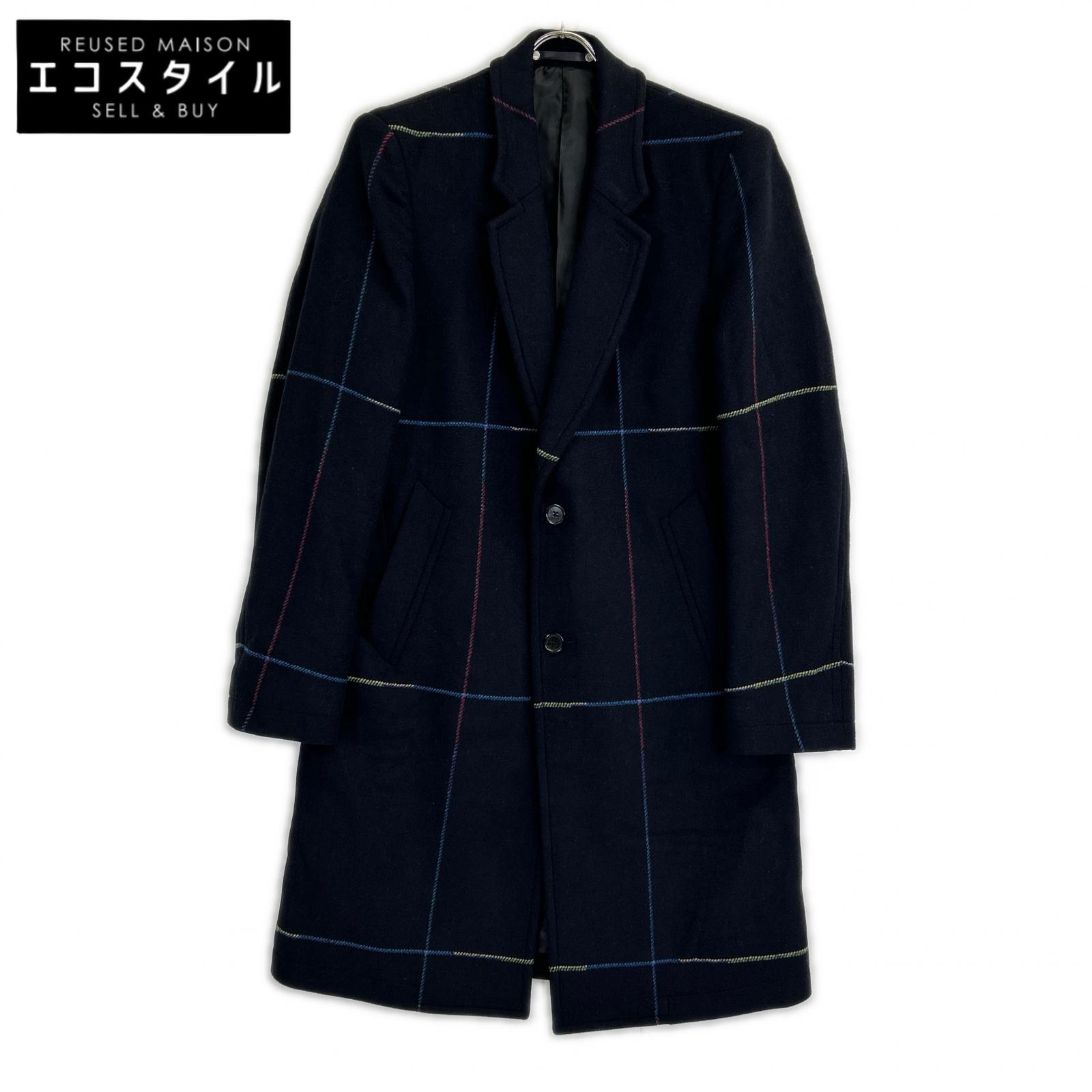 PaulSmith ポールスミス ﾈｲﾋﾞｰ PY-BM-83376 ｳｰﾙ混 ﾁｪｽﾀｰｺｰﾄ コート L ネイビー メンズ 【中古】