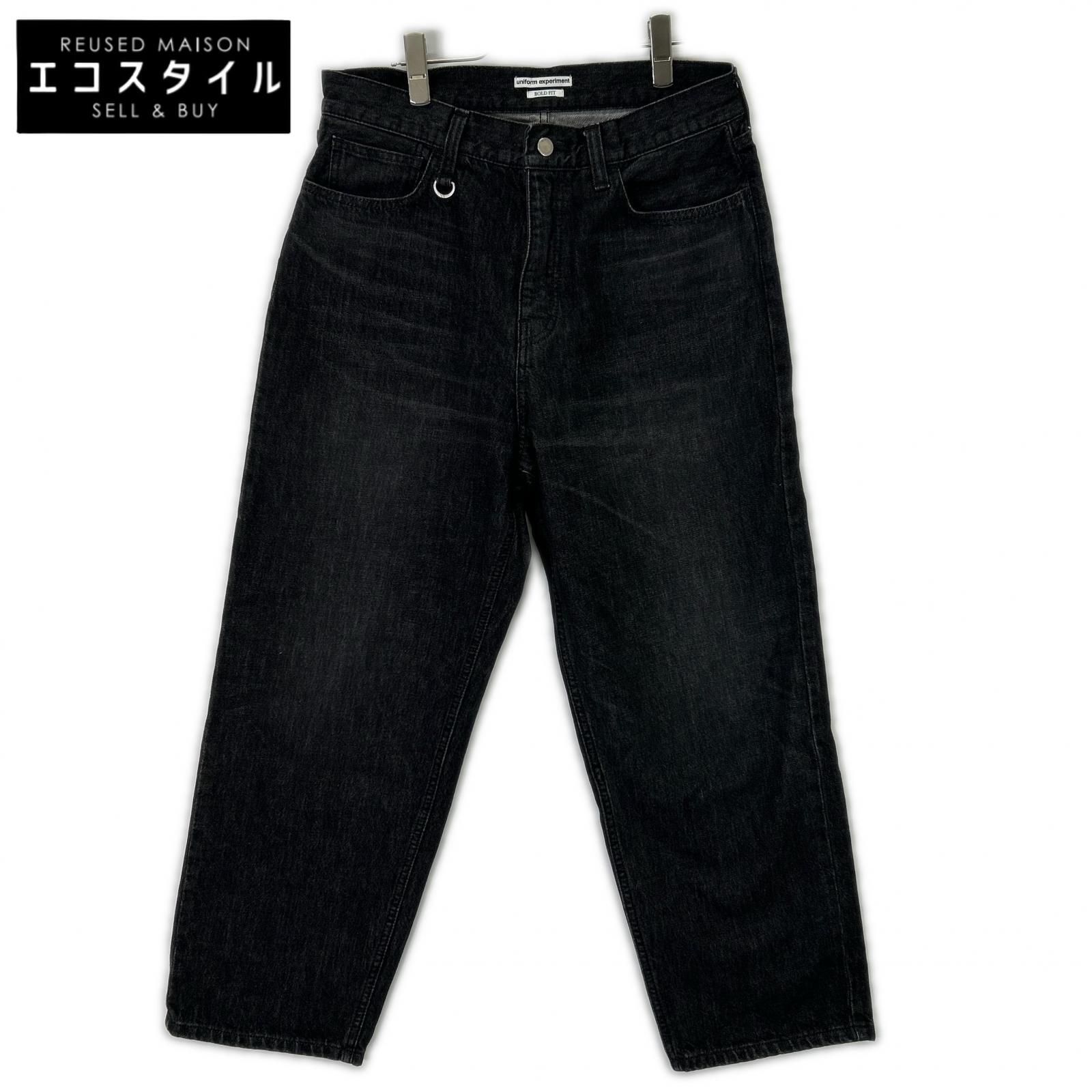uniform experiment ユニフォームエクスペリメント 252053 WASHED DENIM BOLD-FIT JEANS ボトムス   1 黒いこと メンズ 【中古】