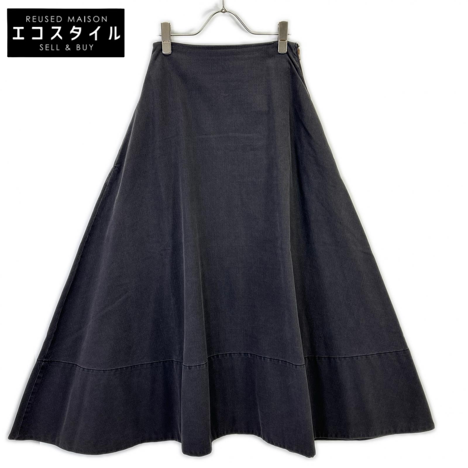 MADISON BLUE マディソンブルー MB174-6712 ｸﾞﾚｰ ｺｯﾄﾝ BACK SATIN MAXI FLARE SKIRT/ﾊﾞｯｸｻﾃﾝ ﾏｷｼﾌﾚｱｽｶｰﾄ スカート 01（S） グレー レディース 【中古】