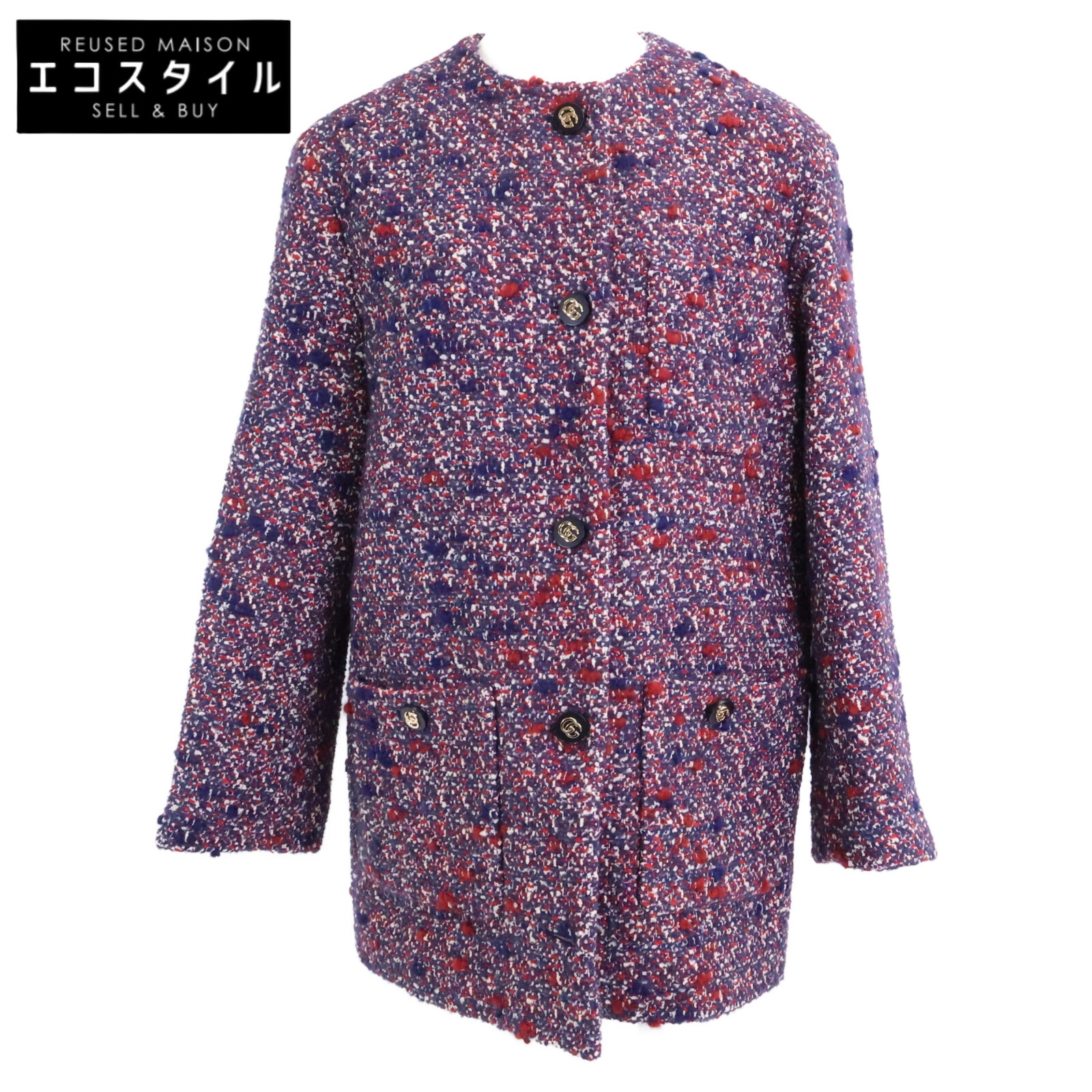 GUCCI グッチ 【新品/国内置き目】836492 ブークレ 否色つや上衣 上衣 38 米国海軍ｘ赤いこと レディース 【中古】