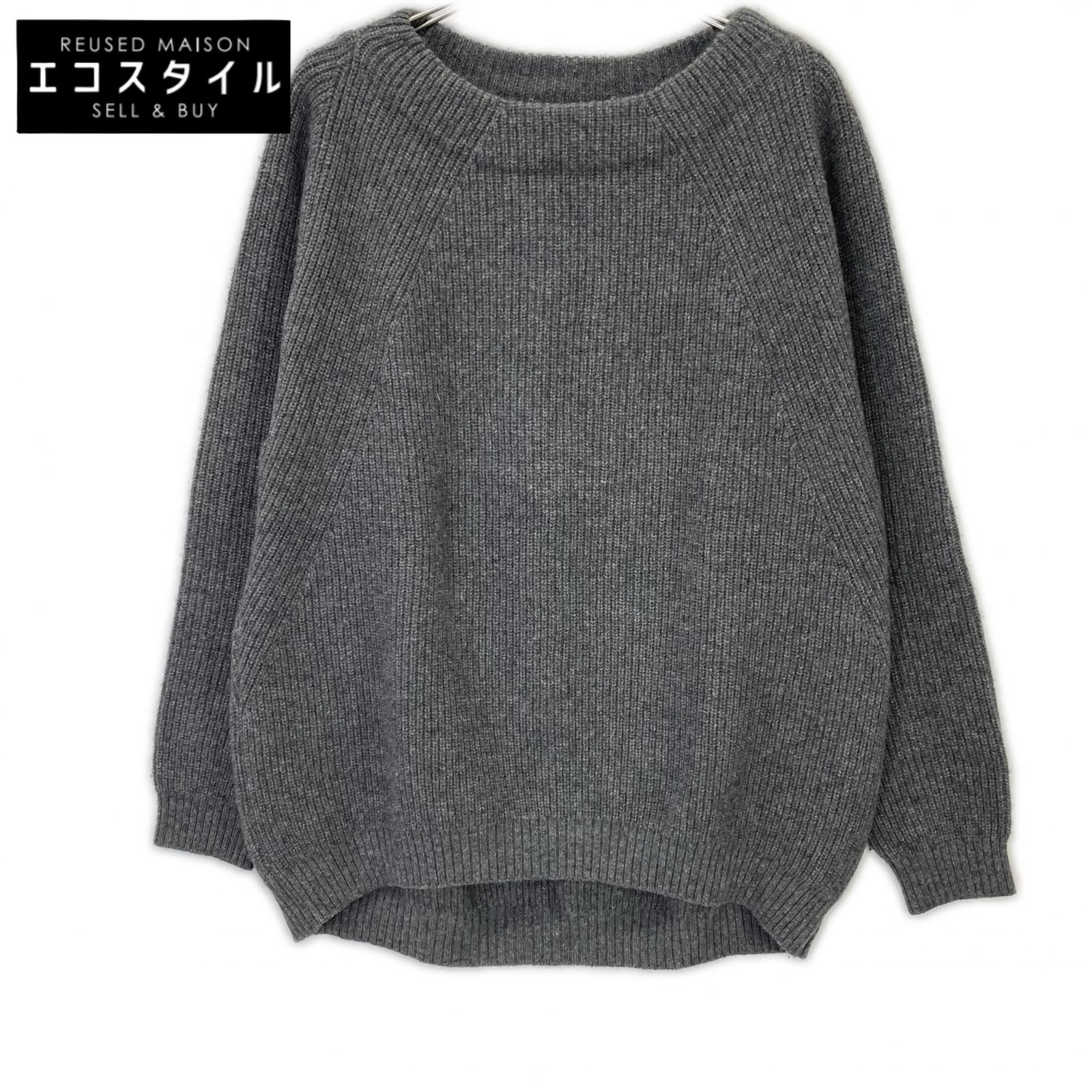 MUSE ムーサ 薄墨色 羊毛×カシミール×地絹 OLBIAアゼプルオーバーセーター トップス   FREE 薄墨色 レディース 【中古】