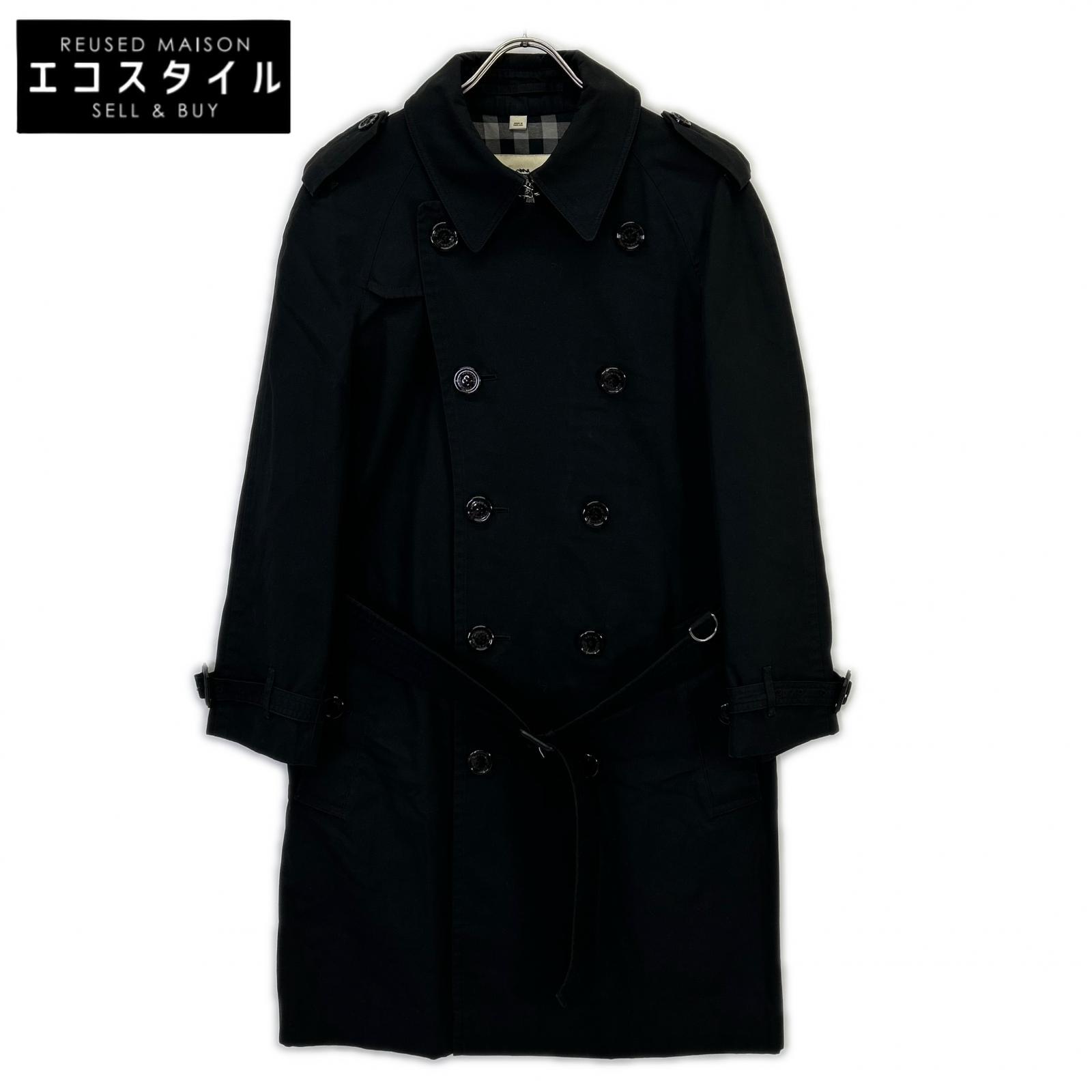 Burberry LONDON バーバリーロンドン 3463468 黒いこと 綿織物 トレンチコート 厚地の外套   48 黒いこと メンズ 【中古】