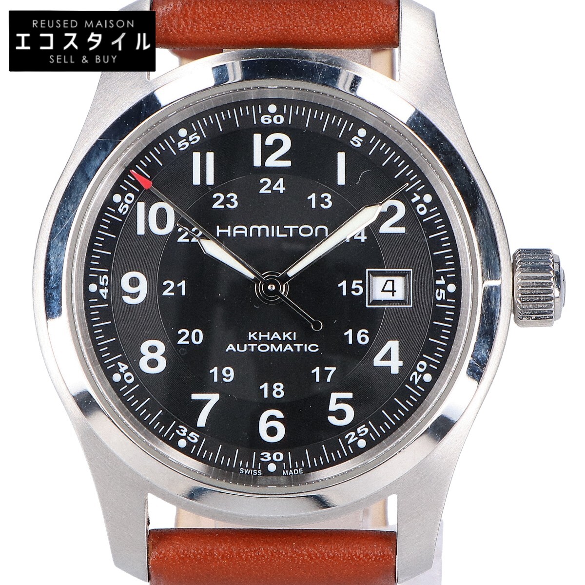 HAMILTON ハミルトン H70555533 カーキ活動の領域 うしろ側スケルトン 黒文字盤 自動小銃一巻き ウオッチ 黒いこと/しろがね色/赤銅色 メンズ 【中古】