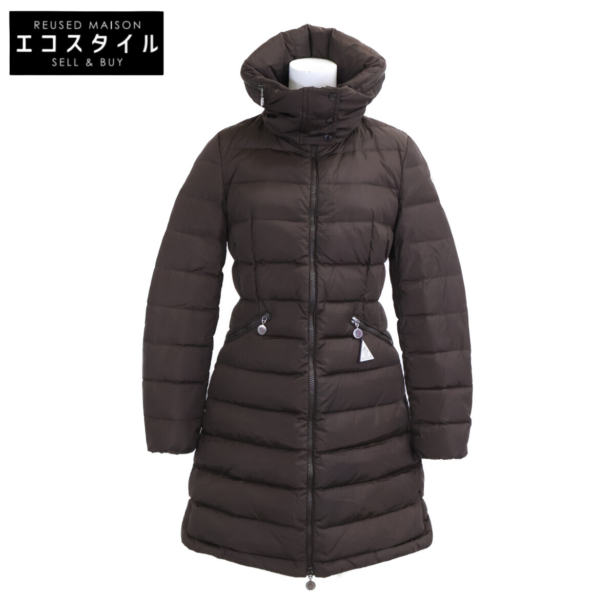 MONCLER モンク軌跡 420934992905 FLAMME フラメッテ 落ち込む 厚地の外套 0 うす暗い赤銅色 レディース 【中古】