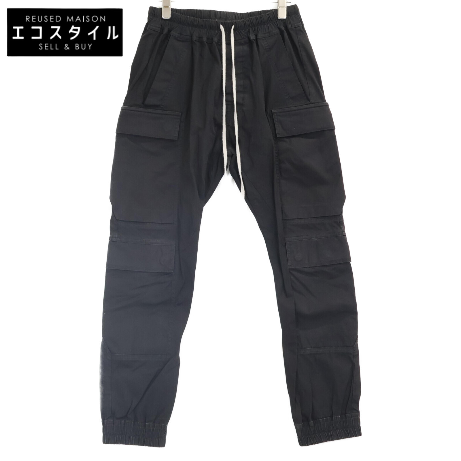 Rick Owens リックオウエンス 国内置き目 24AW RU02D6337 黒いこと MastodonCargo マストドンカーゴパンツ ボトムス   46 黒いこと メンズ 【中古】 メンズファッション-ズボン・パンツ