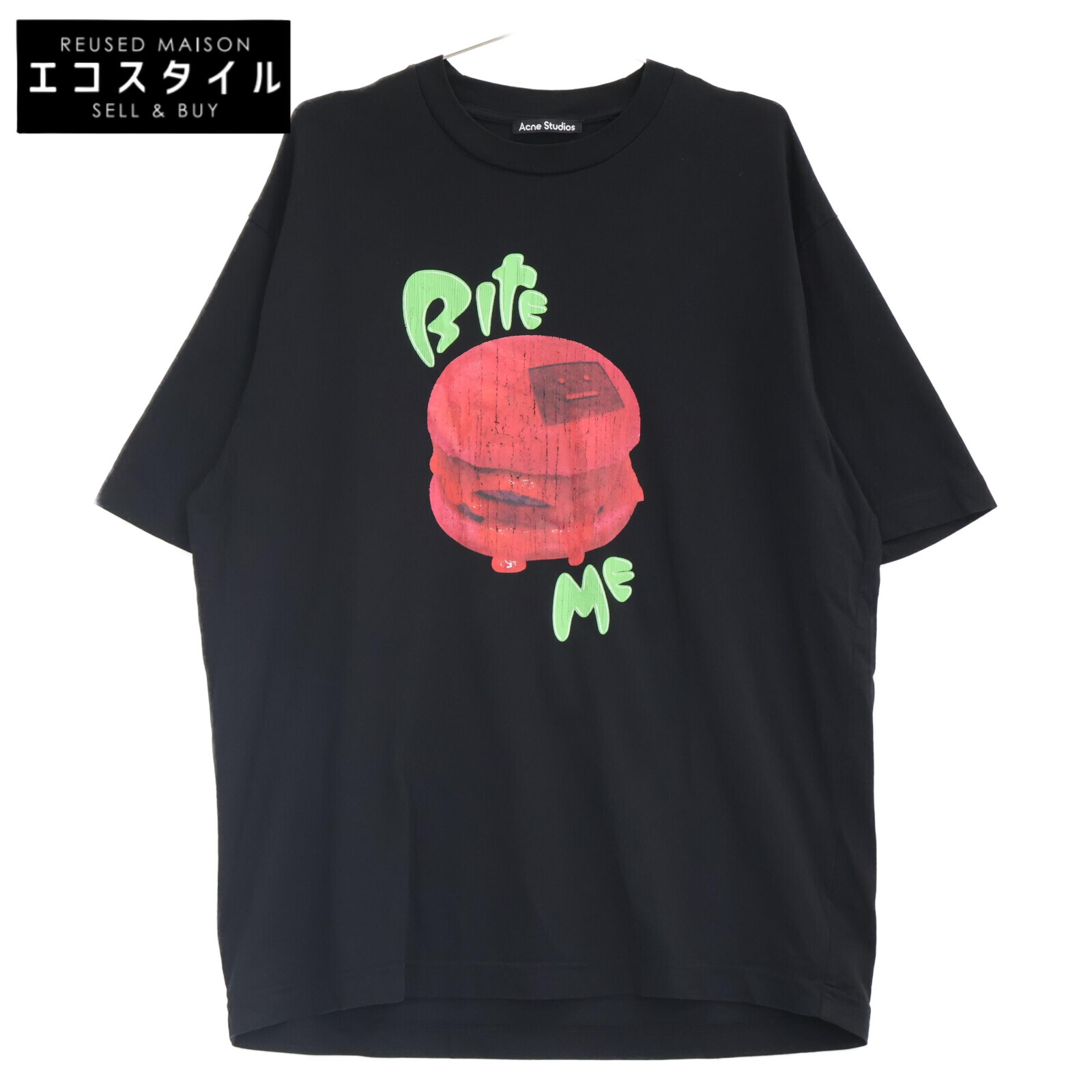 ACNE STUDIOS アクネ ストゥディオズ 23ss 黒いこと ENRIK BURGER OVERSIZED FACE T-SHIRT トップス   XXS 黒いこと メンズ 【中古】