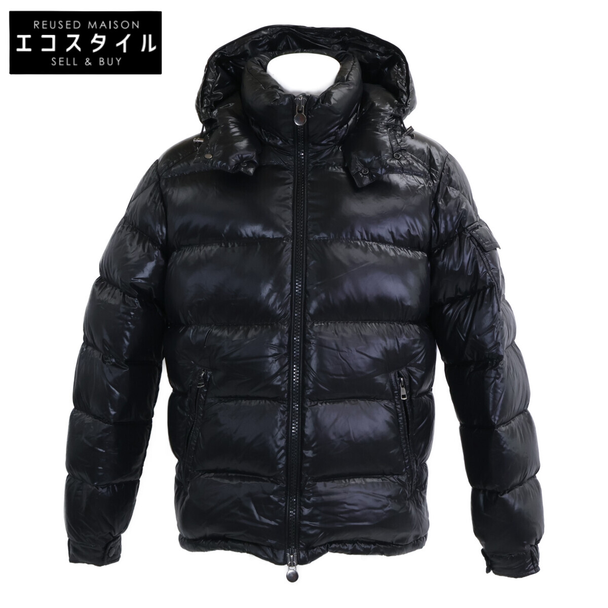MONCLER モンク軌道 MAYA マヤ ボンネット付落ち込む上衣 3 黒いこと メンズ 【中古】 メンズファッション-コート・ジャケット