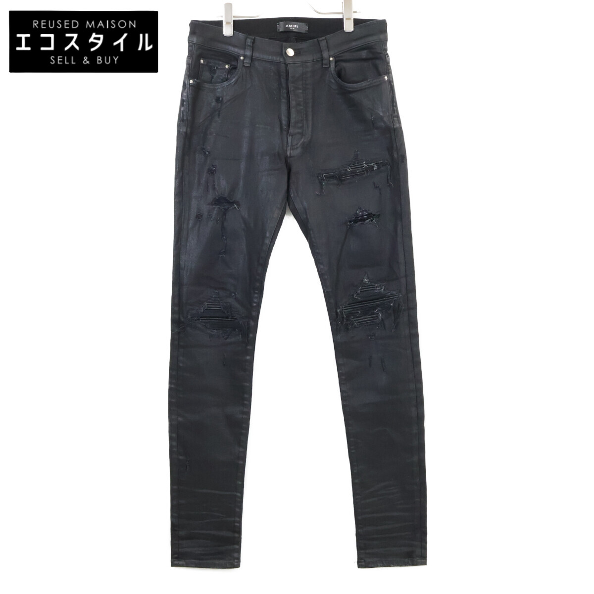 AMIRI アミリ MX1 衝突工業 上塗り ジーンズズボン下/ ボトムス 34 黒いこと メンズ 【中古】