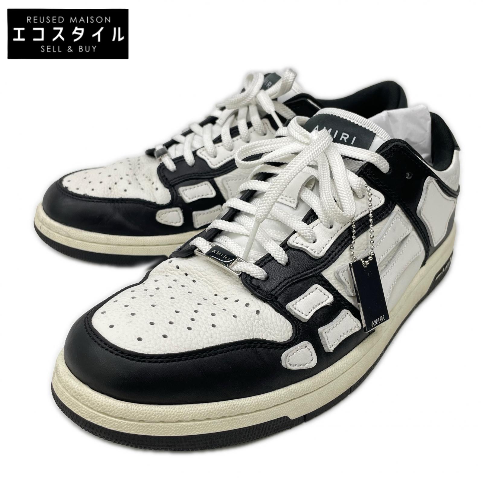 AMIRI アミリ 1142009-2182001-7012013 PXMFS002-004 SKEL TOP LOW 置き目取りすてる スニーカー シューズ   43 BLACK/WHITE メンズ 【中古】