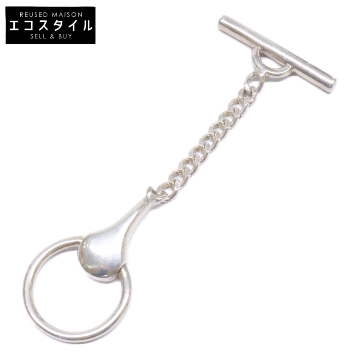 nobu Ikeguchi ノブイケグチ SILVER 導管ビット チェーン店 輪っか 指環   しろがね色 メンズ 【中古】