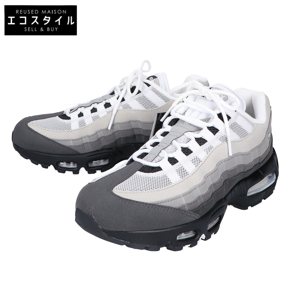 NIKE ナイキ 【新品負けず劣らず】HM4740-007 AIR MAX 95 BIG BUBBLE 大気圏 マックス 95 ビッグ砂上の楼閣 スニーカー シューズ 26.5 BLACK/WHITE-MEDIUM ASH-DK PEWTER メンズ 【中古】