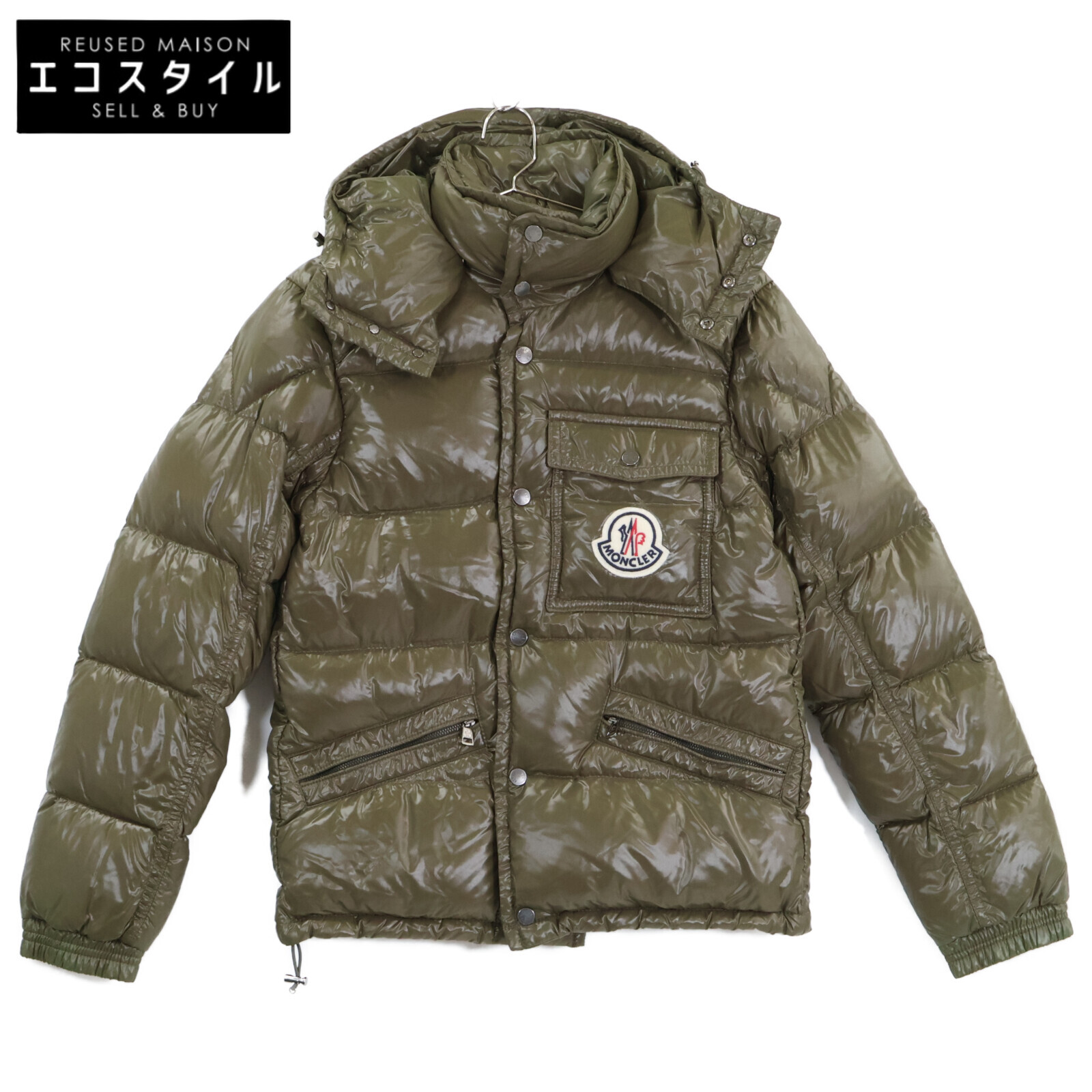 MONCLER モンクレール 41303 K2 フード付ダウンジャケット 1 カーキ メンズ 【中古】|ブランドリユース エコスタイル