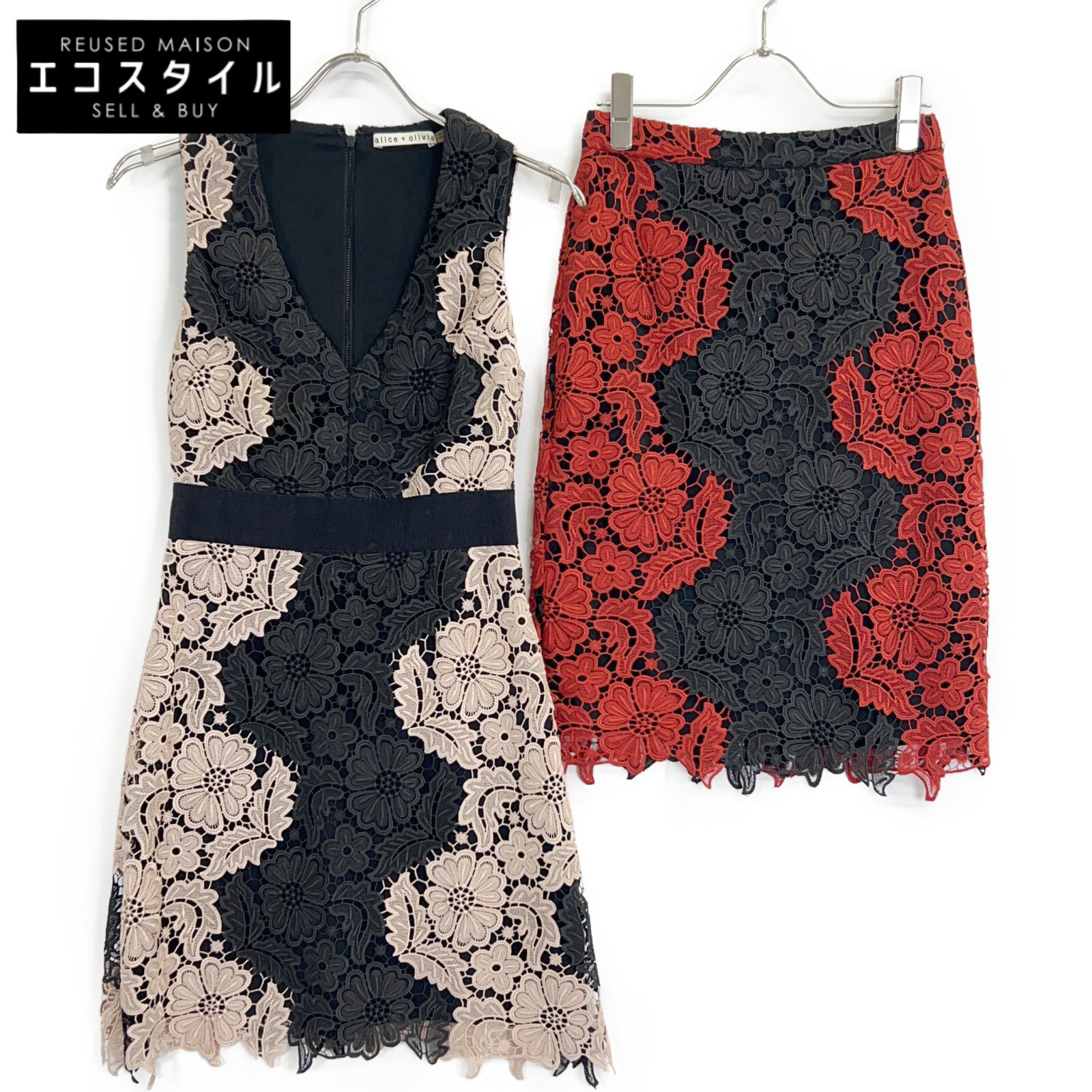 alice+olivia アリスオリビア フラワーカットワーク ノースリーブ衣裳/スコート 計2点 0 レディース 【中古】